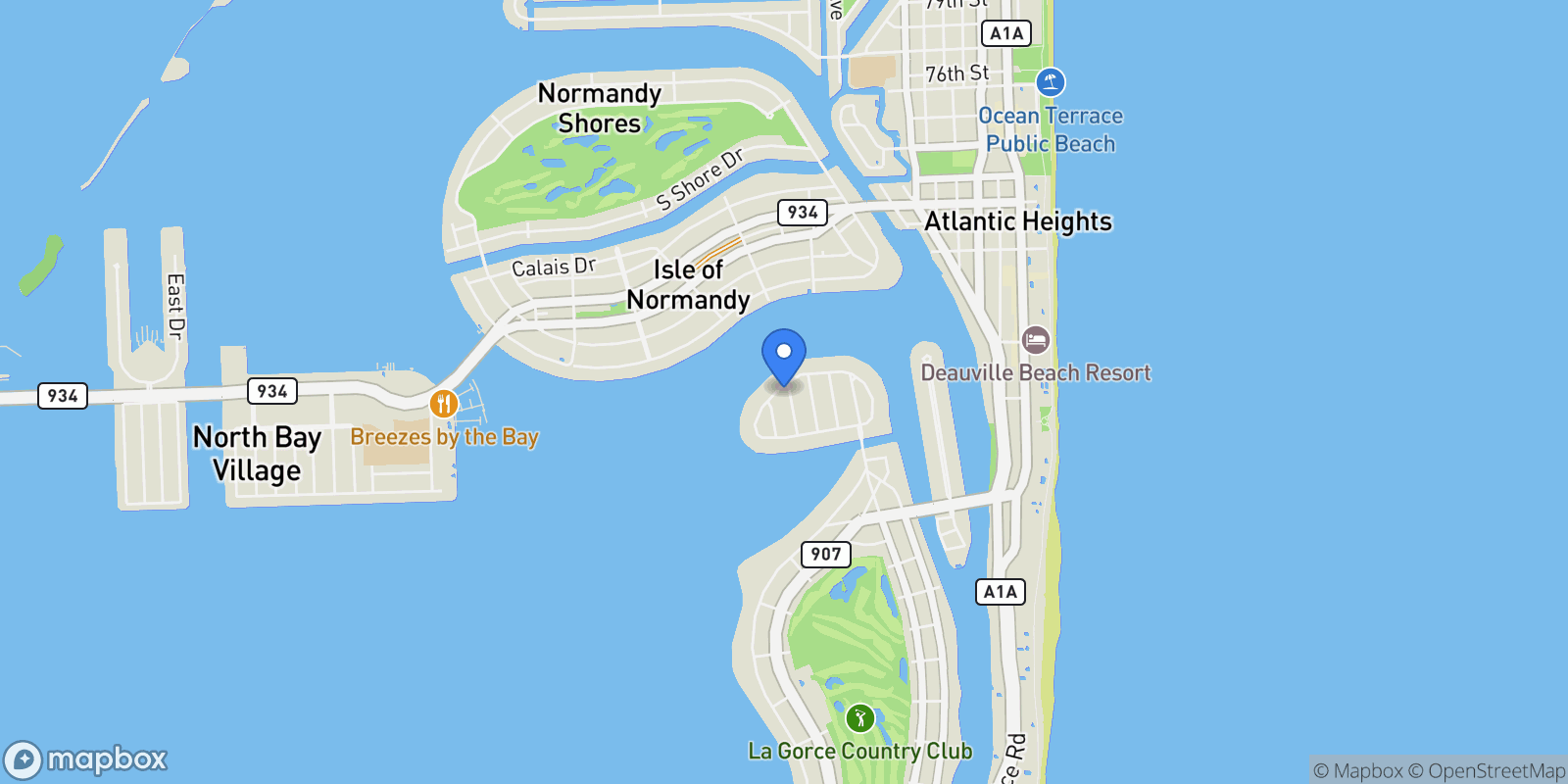 Map showing 55 La Gorce Cir, Miami Beach, Florida, United States.