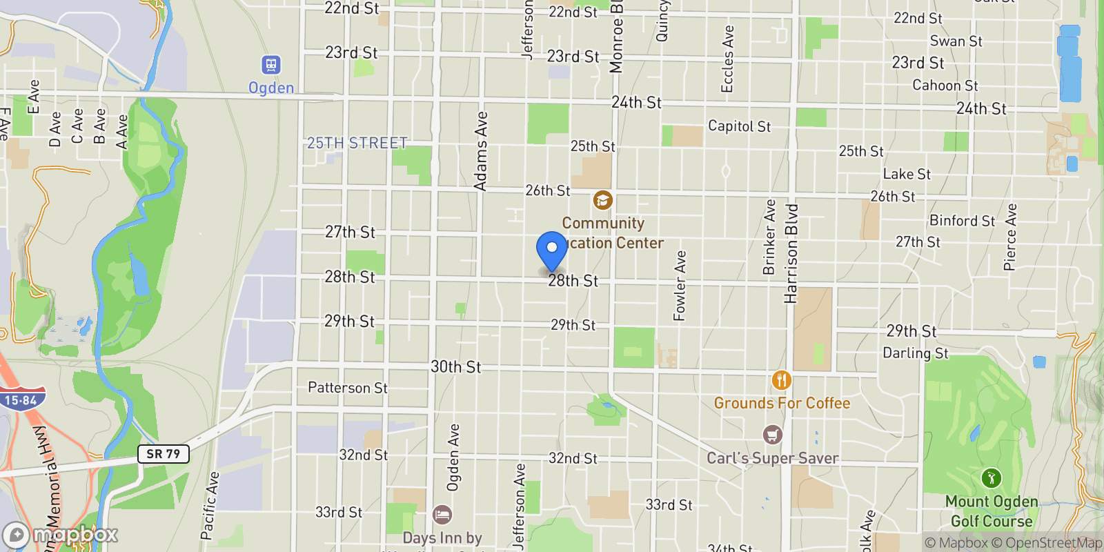 Map showing 660 28TH ST, Ogden, Utah, United States.