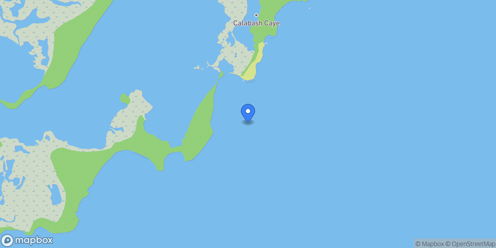 Map showing Calabash Caye, BELIZE, Calabash Caye, Belize.