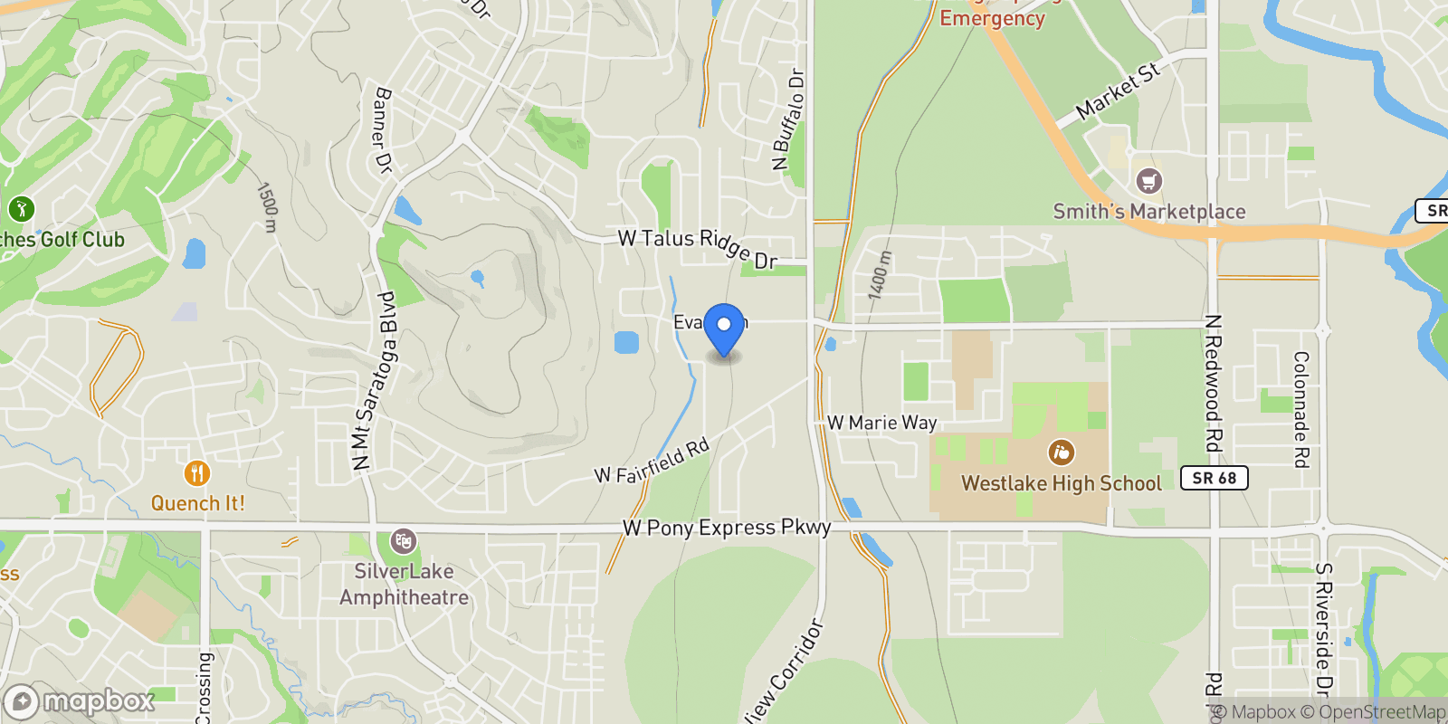 Map showing 341 N BARLOW CT, Saratoga Springs, Utah, United States.