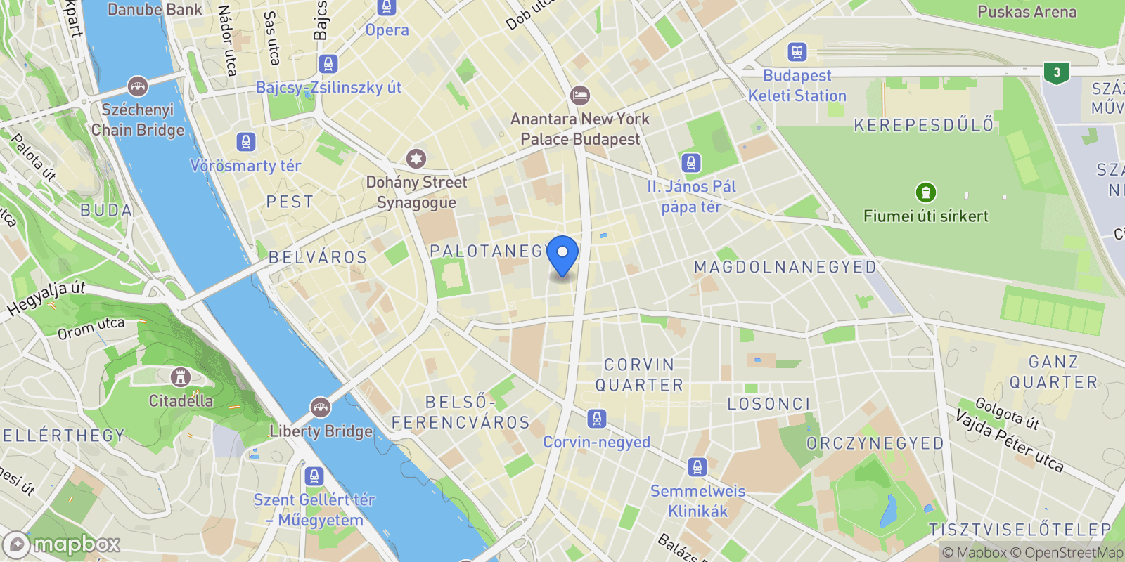 Map showing József körút, Budapest, Budapest, Hungary.