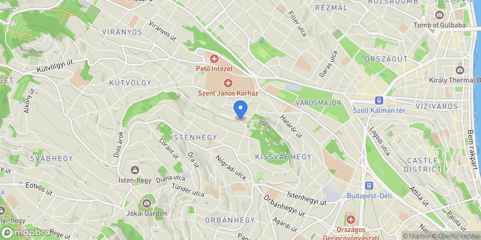 Map showing Pethényi út, Budapest, Hungary.