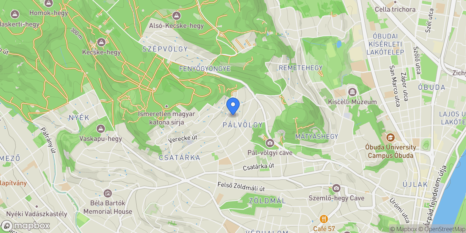 Map showing Turista, Budapest, Hungary.
