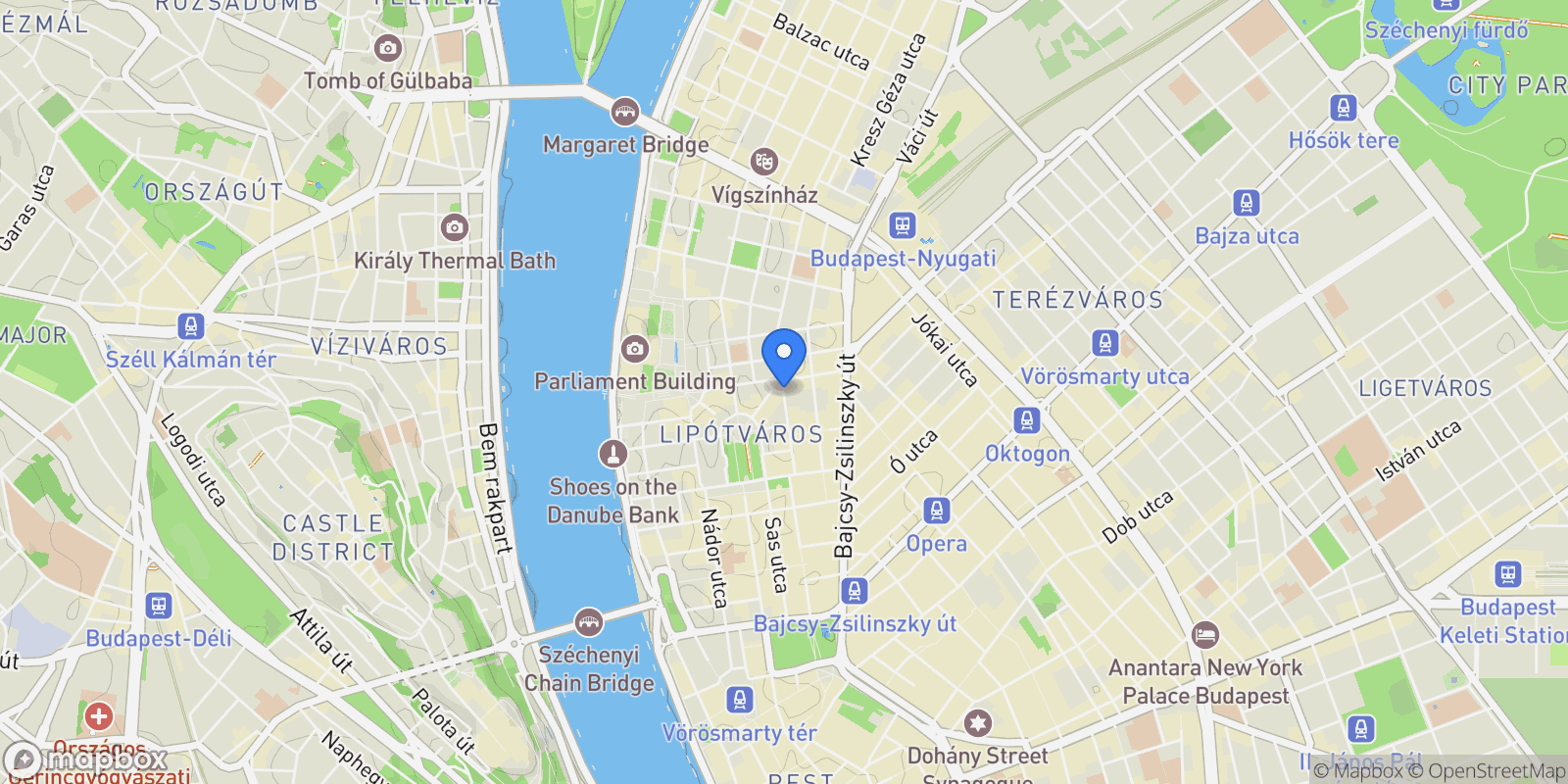 Map showing Hold utca, Budapest, Budapest, Hungary.
