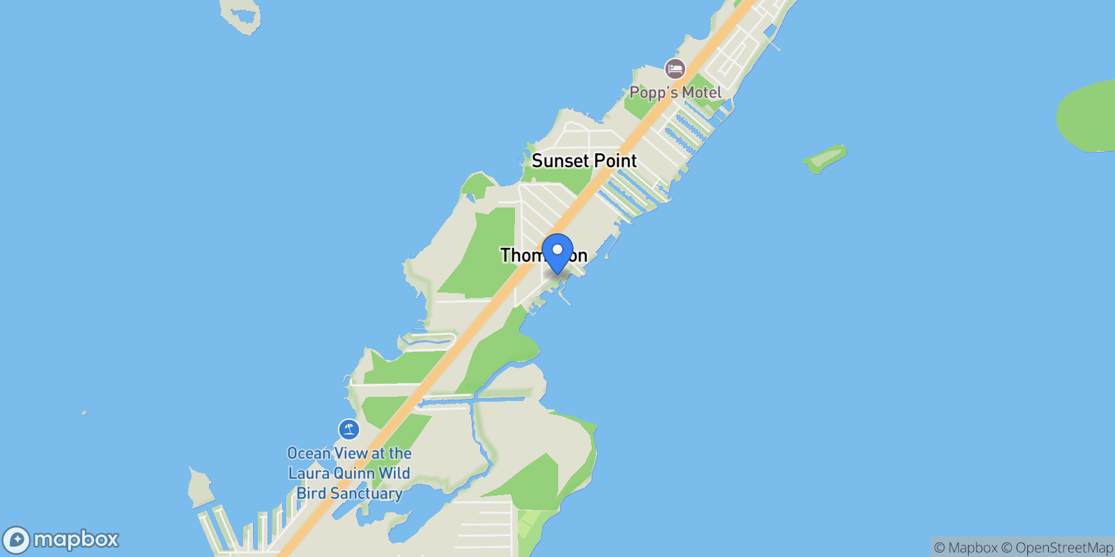 Map showing 16 Seaside Avenue, Key Largo, FL 33037, Key Largo, Florida, United States.