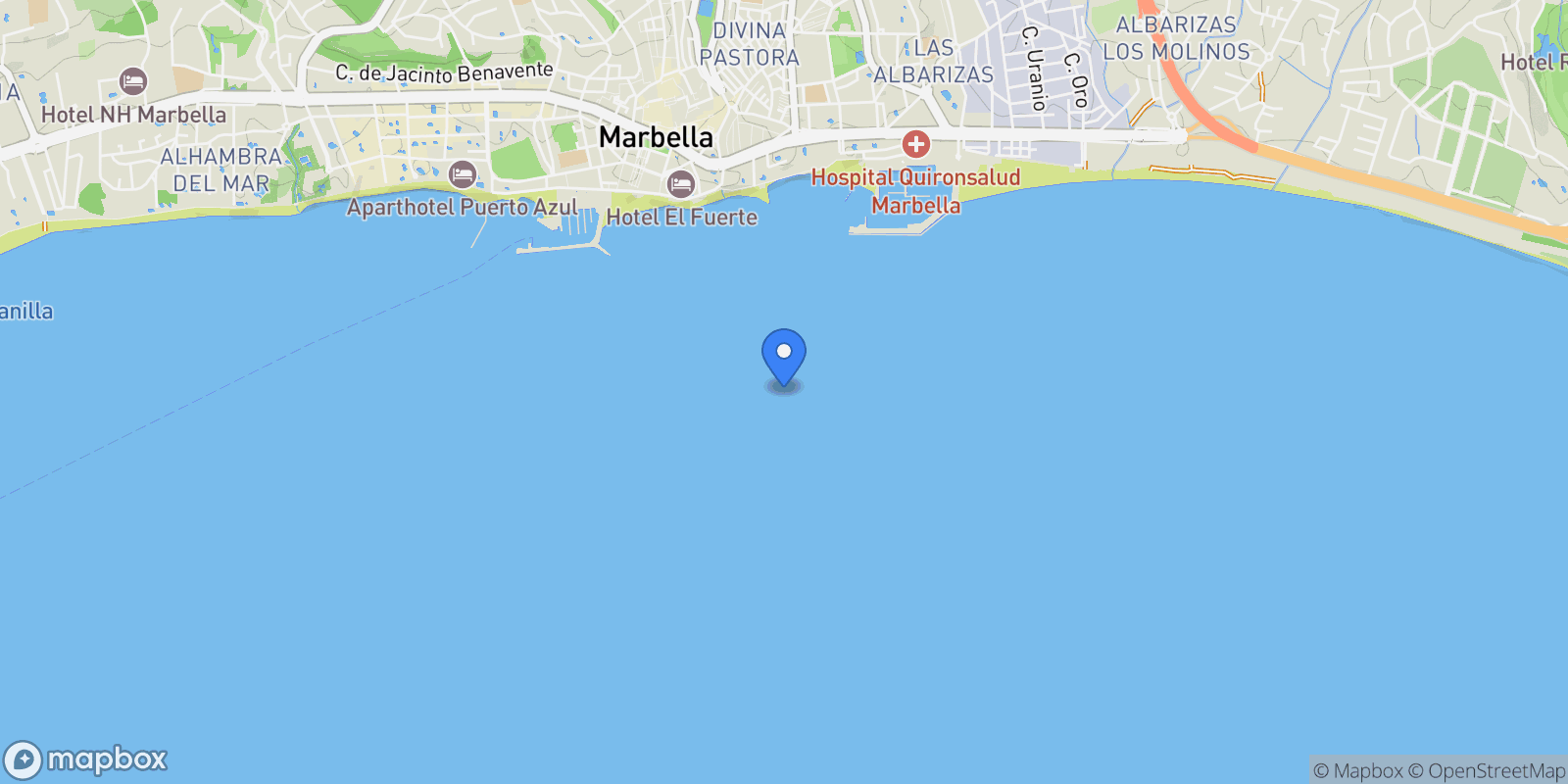 Map showing Málaga, Spain.