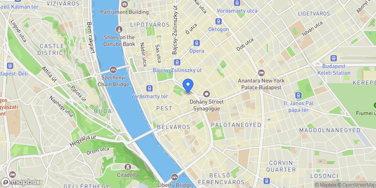 Map showing Károly körút, Budapest, Budapest, Hungary.