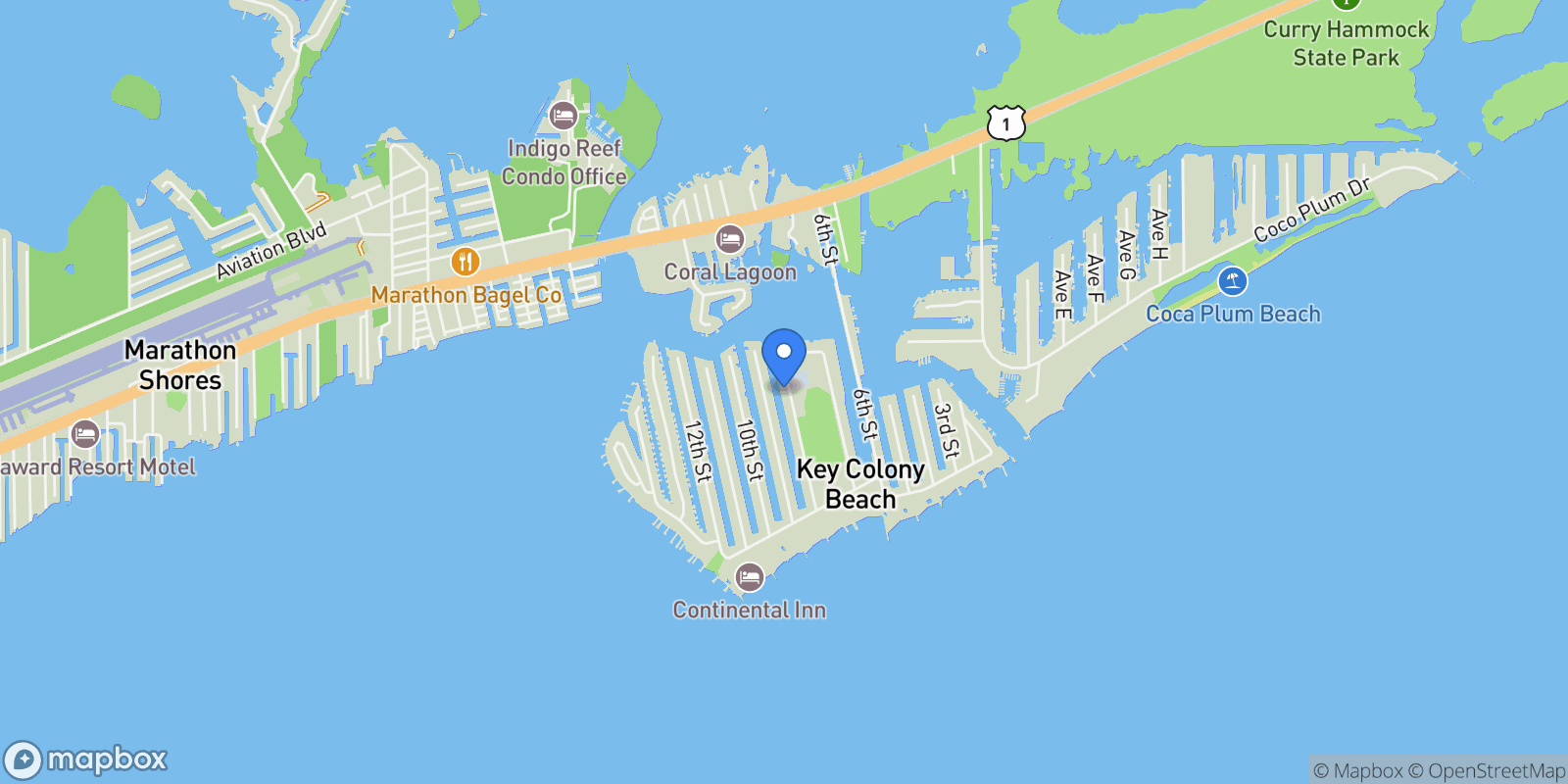 Map showing 571 8th Street, Key Colony Beach, FL 33050, Key Colony Beach, Florida, United States.