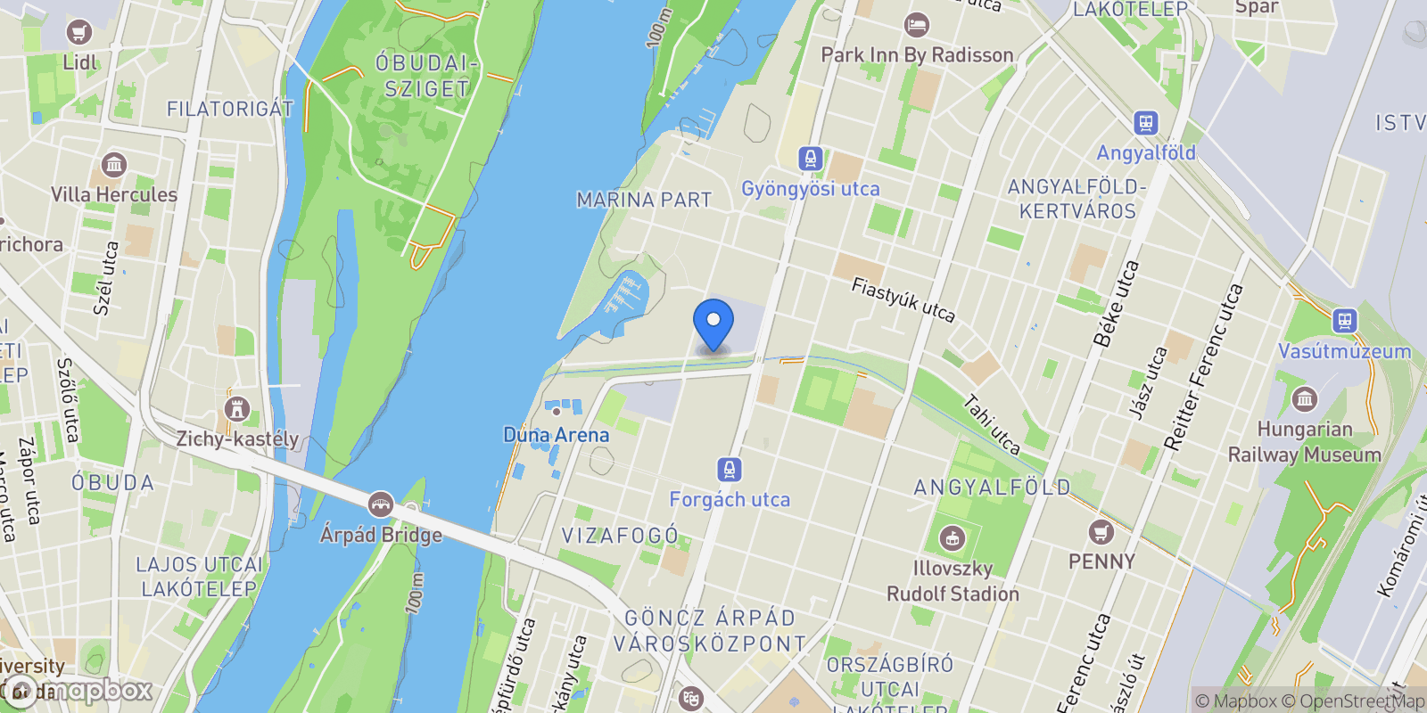 Map showing Hajóépítő sétány, Budapest, Budapest, Hungary.