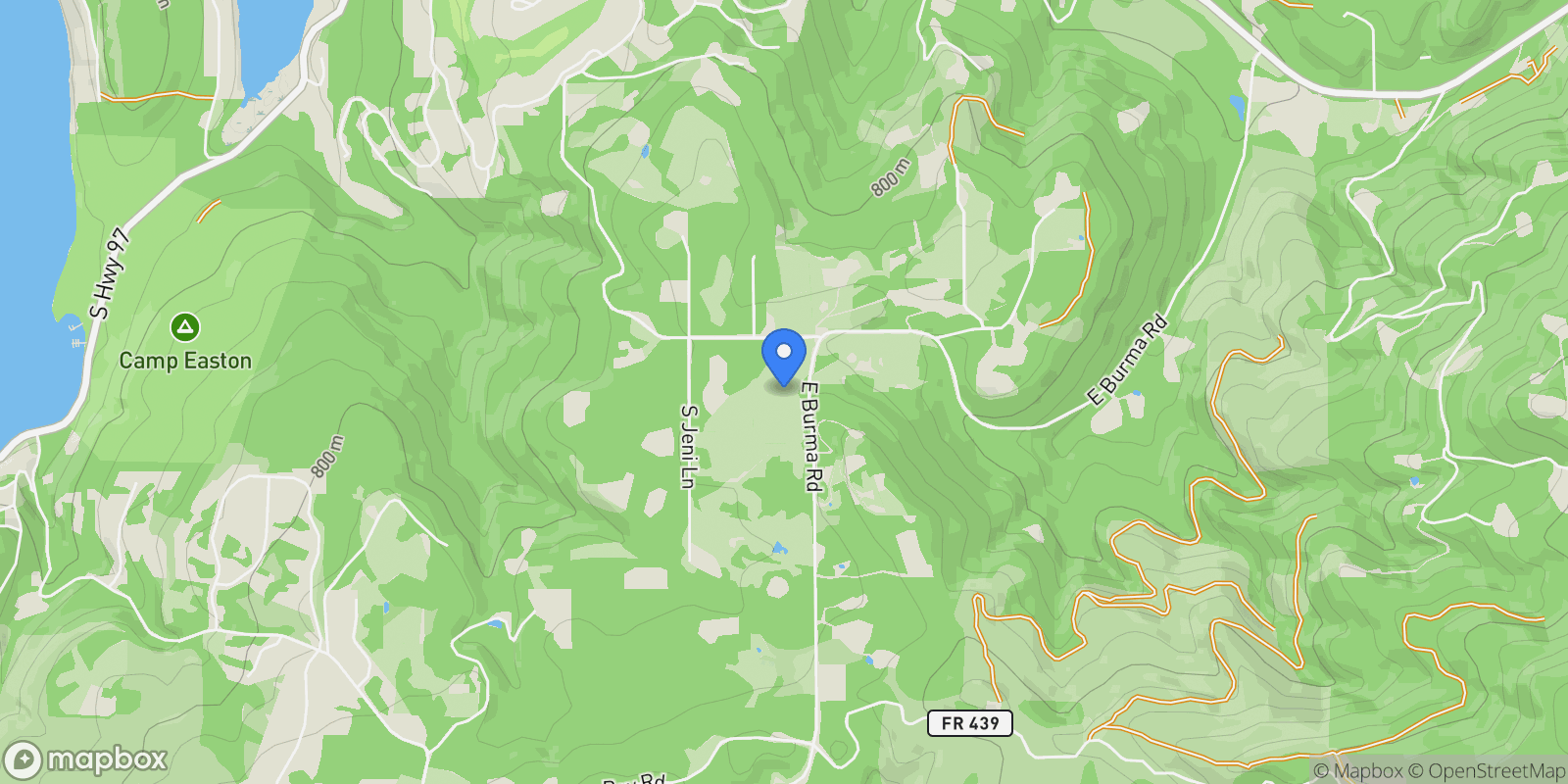 Map showing 5939 E Burma Rd, Harrison, ID 83833, Harrison, Idaho, United States.