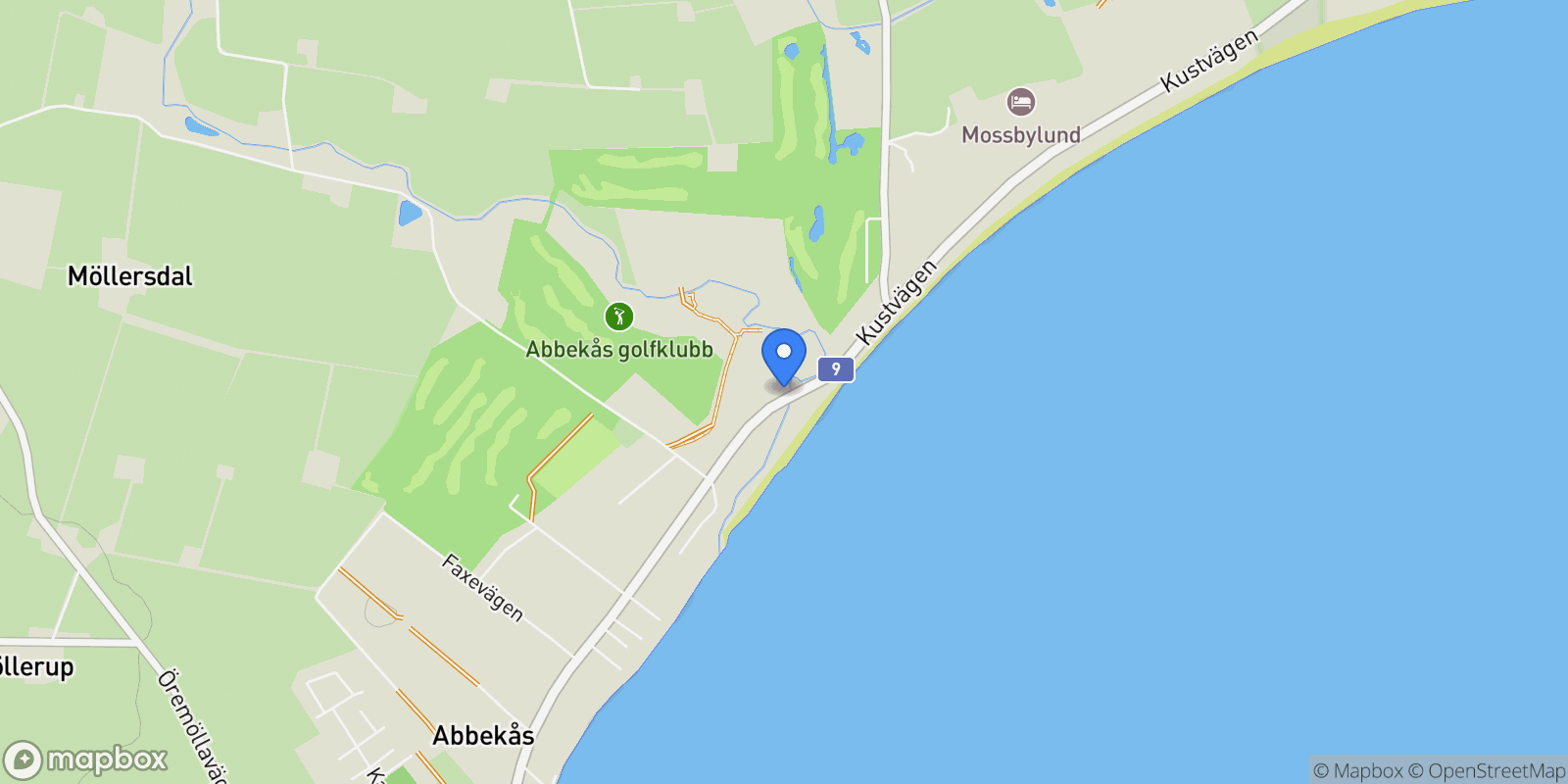 Map showing Mossby 172 A & B, Skivarp, M Skivarp, Mossby, Skåne County, Sweden.