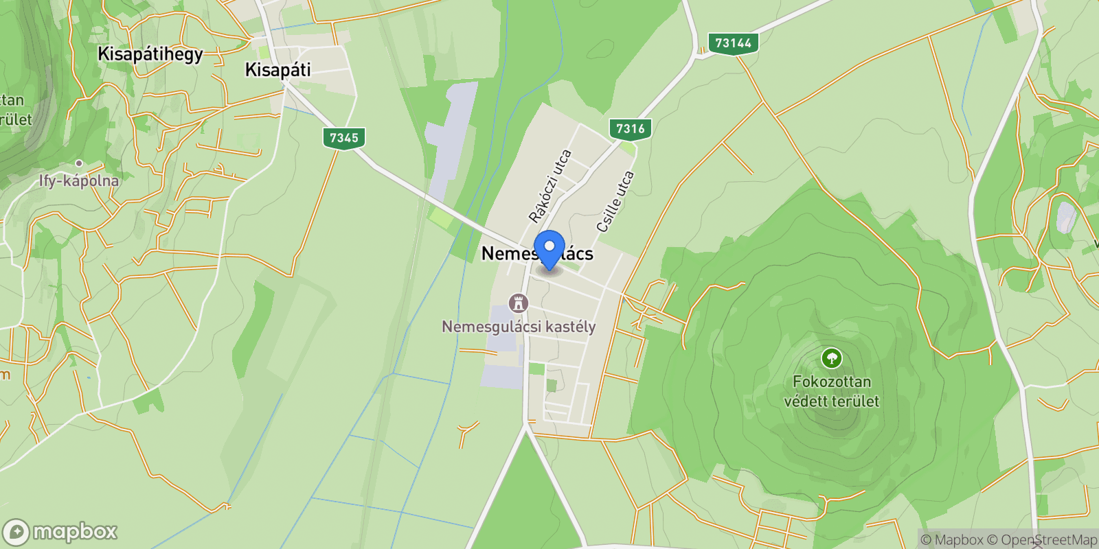 Map showing Köbölkúthegy, Nemesgulács, Hungary.