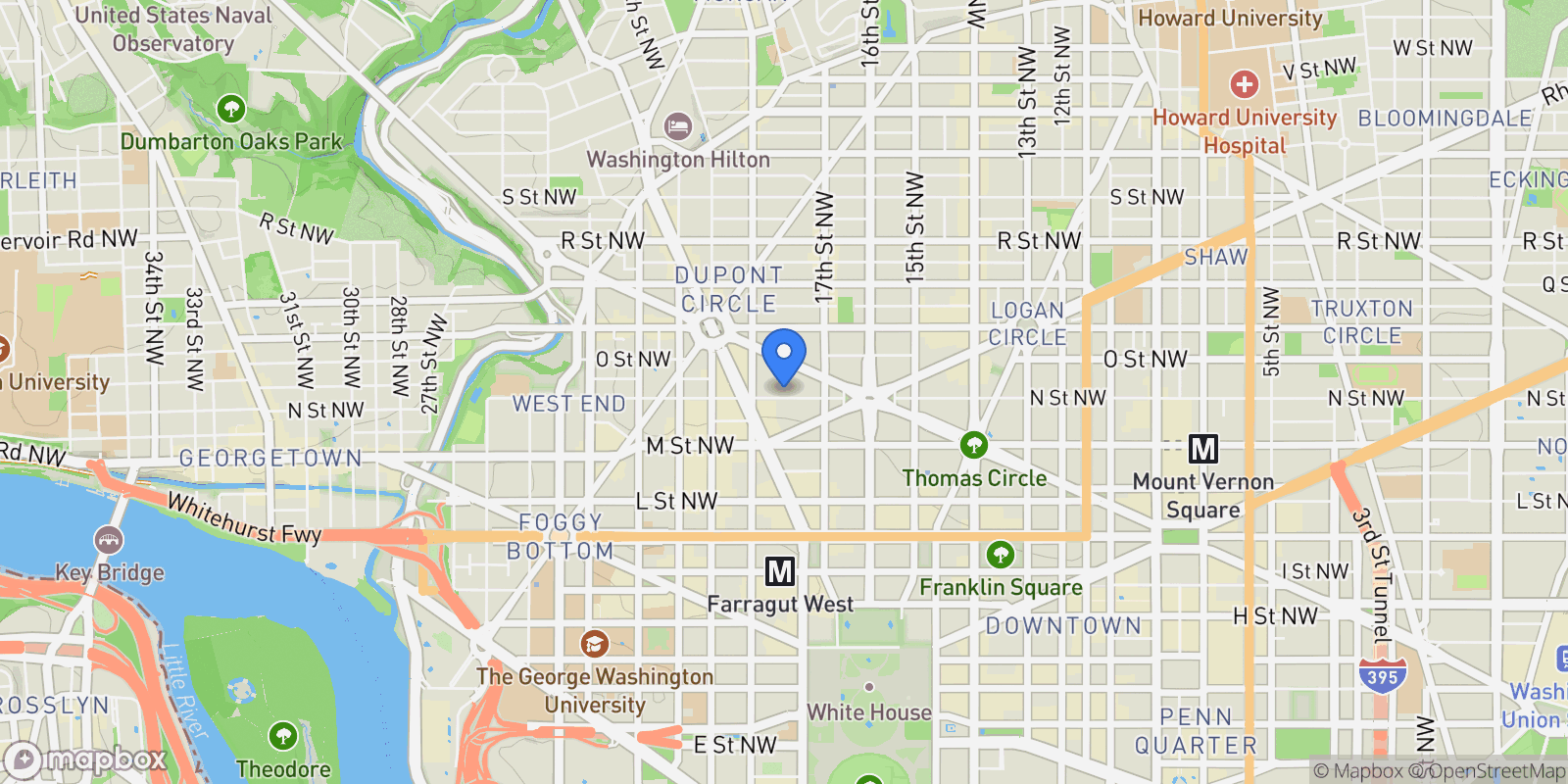 Map showing 1745 N ST STREET NW #113, WASHINGTON, DC 20036, Washington, District of Columbia, United States.
