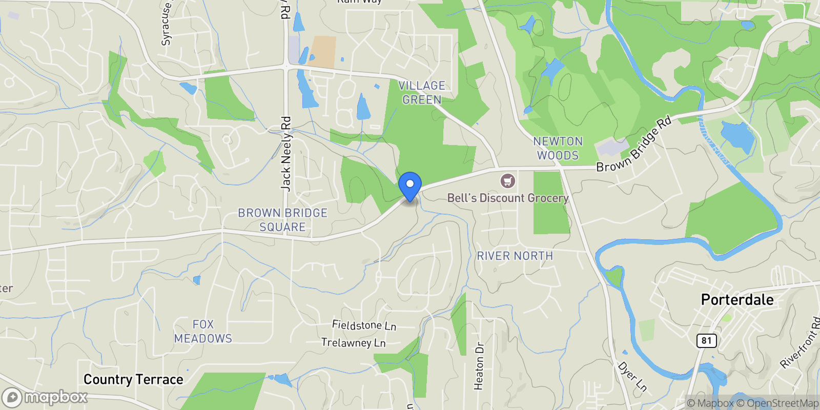 Map showing Covington, Georgia, United States.