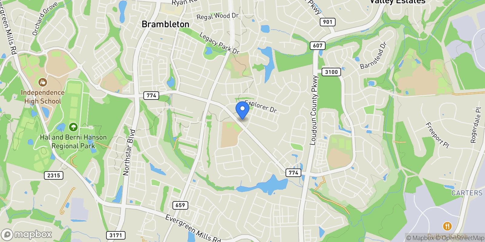 Map showing 23251 CHRISTOPHER THOMAS LN LANE, BRAMBLETON, VA 20148, Broadlands, Virginia, United States.