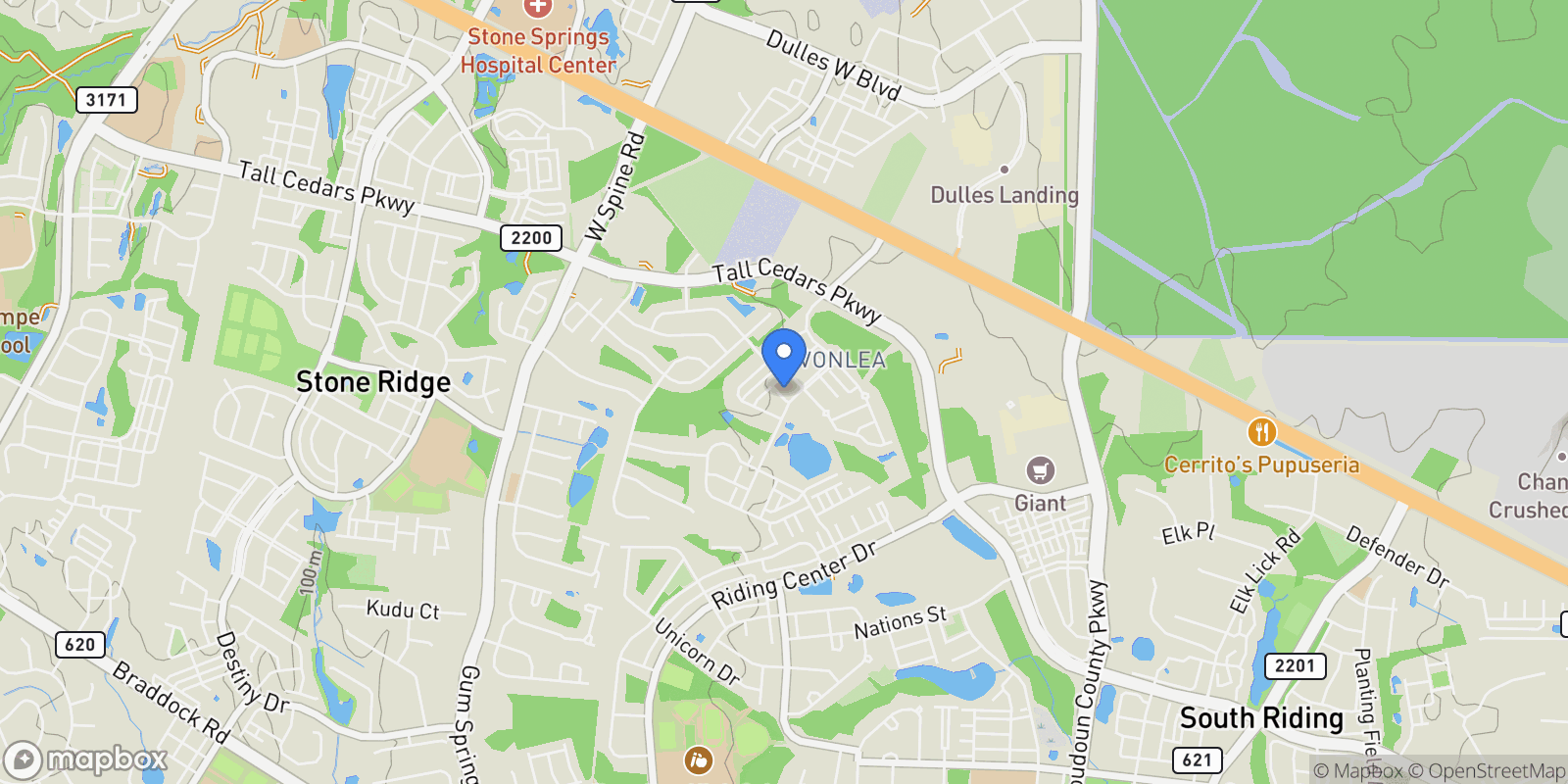 Map showing 24958 BROOKBARK TER TERRACE, CHANTILLY, VA 20152, Chantilly, Virginia, United States.