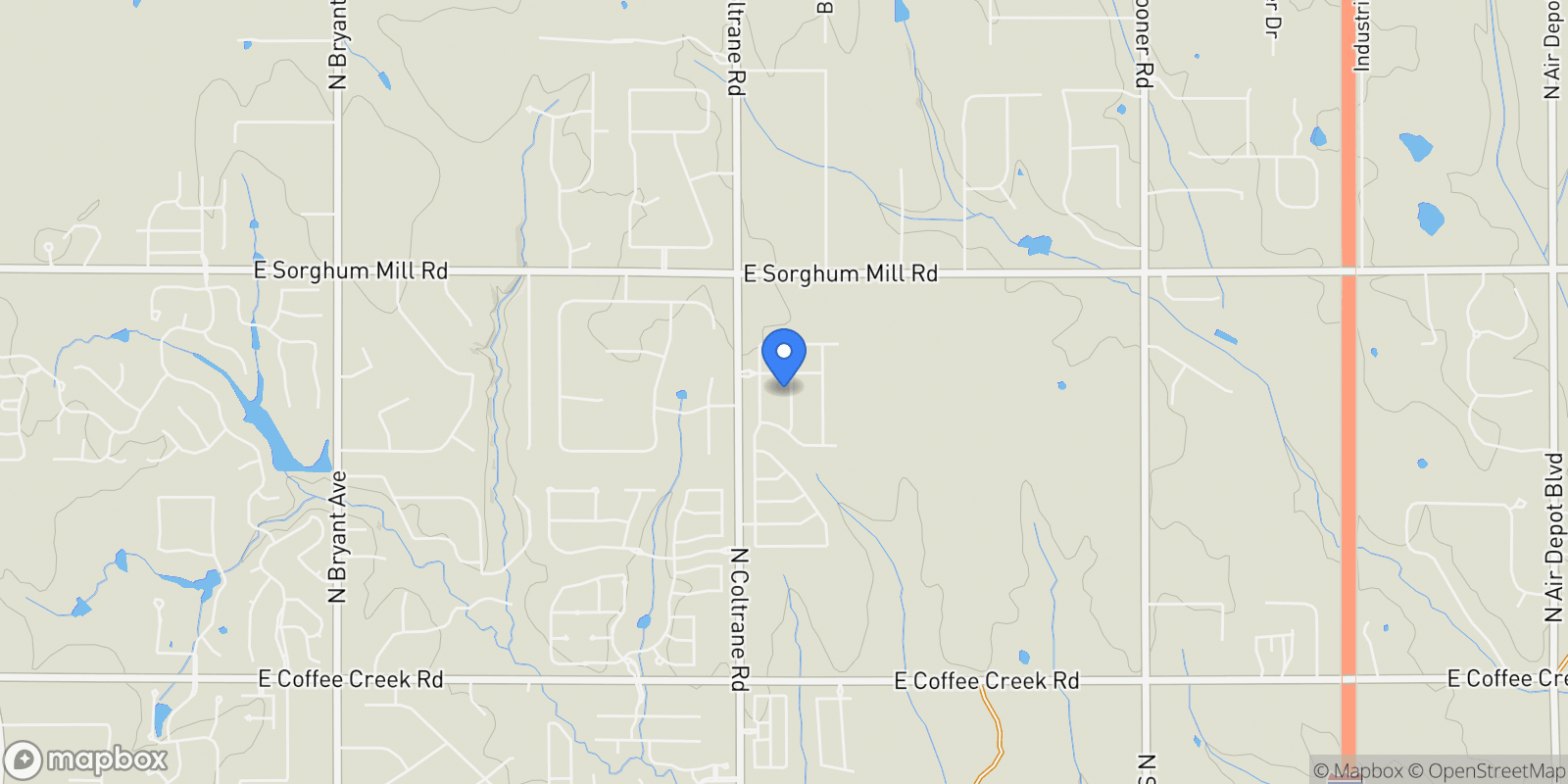 Map showing 5001 Water Oak Way , Edmond, OK 73034, Edmond, Oklahoma, United States.