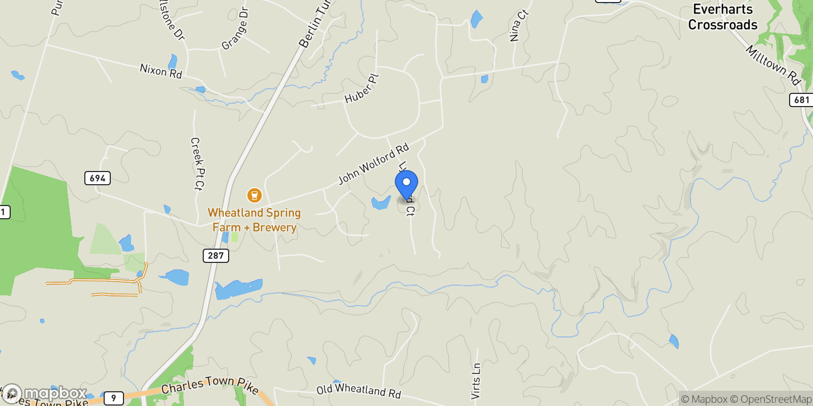 Map showing 15061 LYNNFORD CT COURT, WATERFORD, VA 20197, Waterford, Virginia, United States.