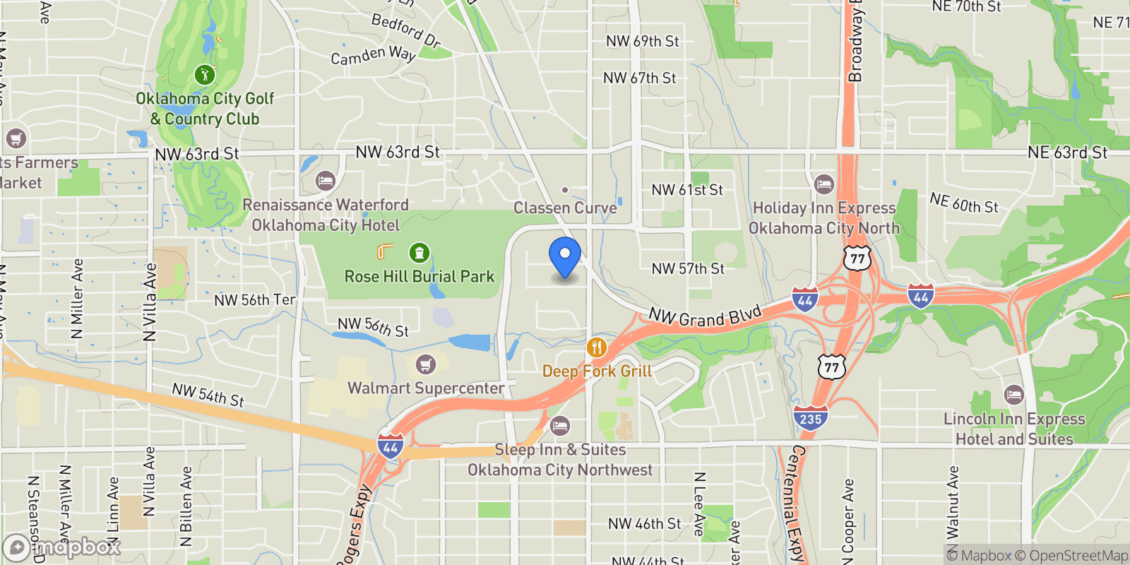 Map showing 1127 Northwest 56th Street , Oklahoma City, OK 73118, Oklahoma City, Oklahoma, United States.