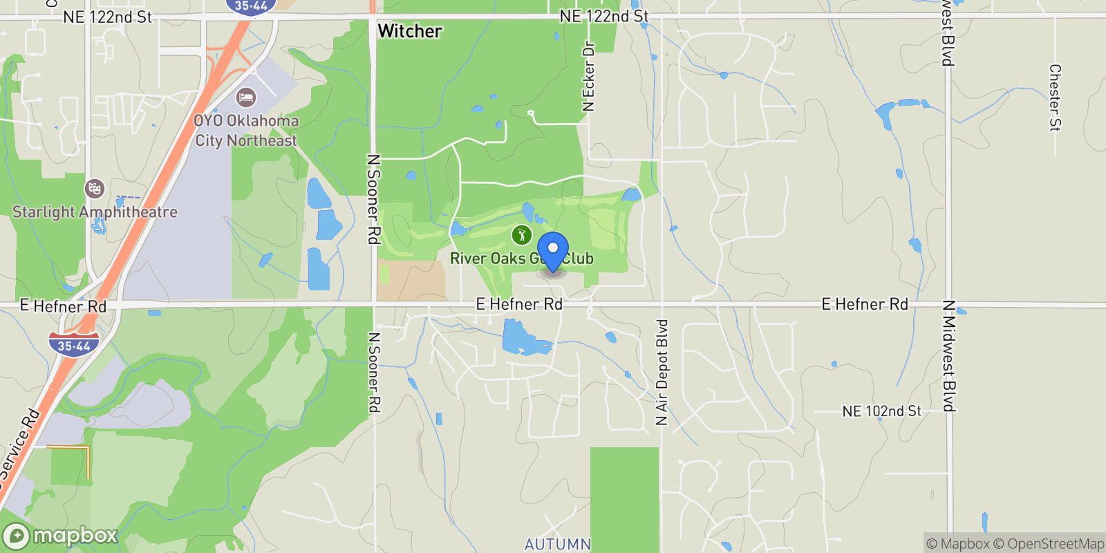 Map showing 6421 Northeast 109th Street , Edmond, OK 73013, Edmond, Oklahoma, United States.