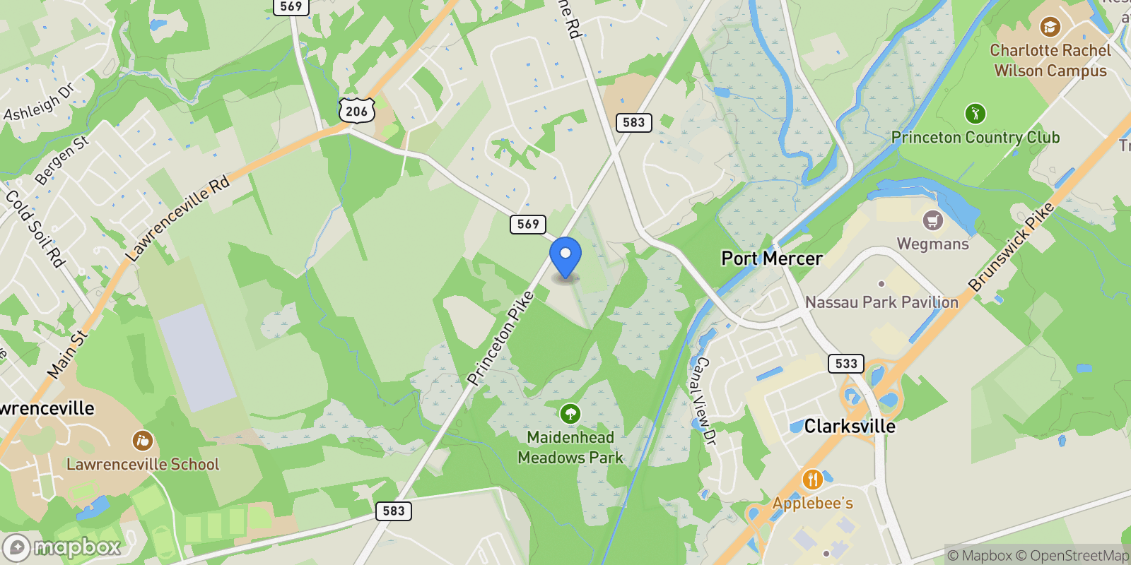Map showing 3870 Princeton Pike , Lawrenceville, NJ 08648, Lawrence Township, New Jersey, United States.