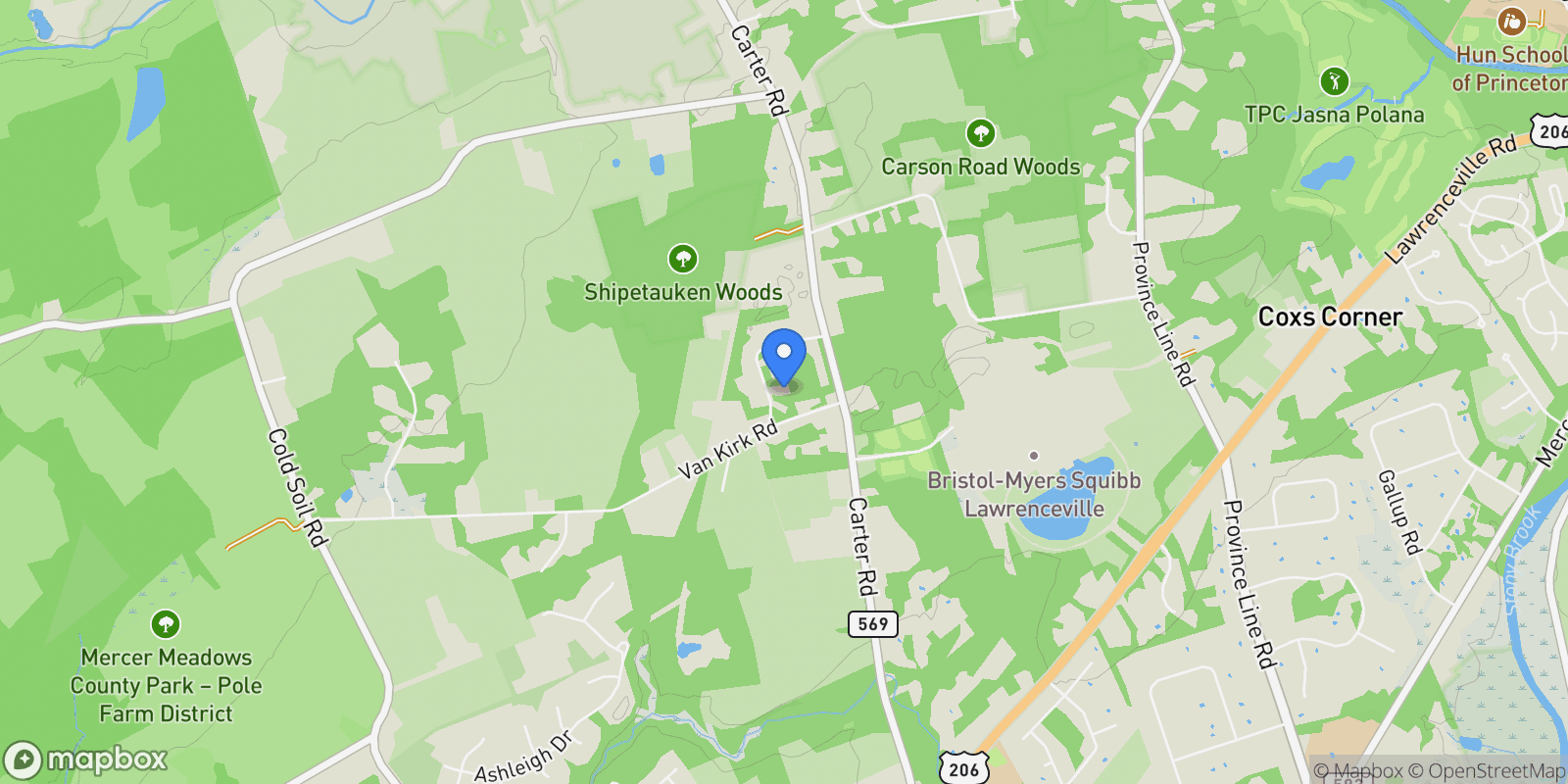 Map showing 10 Tall Timbers Drive , Princeton, NJ 08540, Princeton, New Jersey, United States.