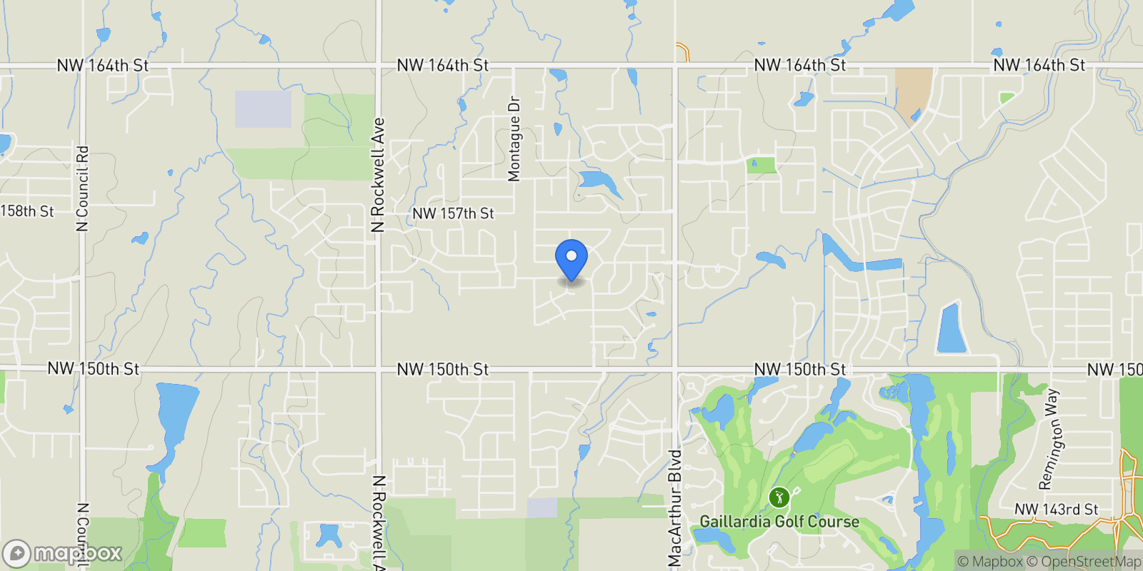 Map showing 15452 Hatterly Lane , Edmond, OK 73013, Edmond, Oklahoma, United States.