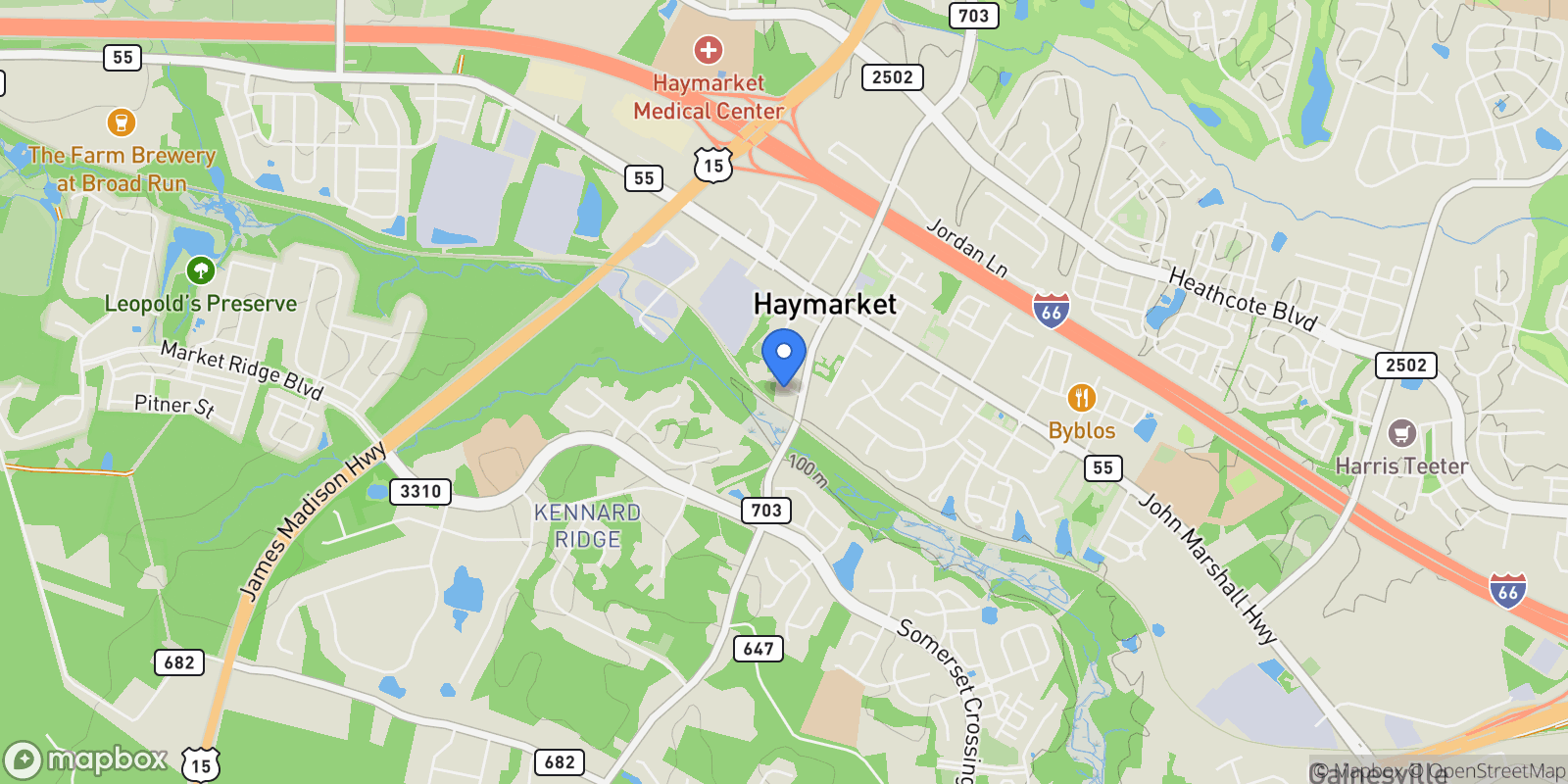 Map showing 6796 FAYETTE ST STREET, HAYMARKET, VA 20169, Gainesville, Virginia, United States.