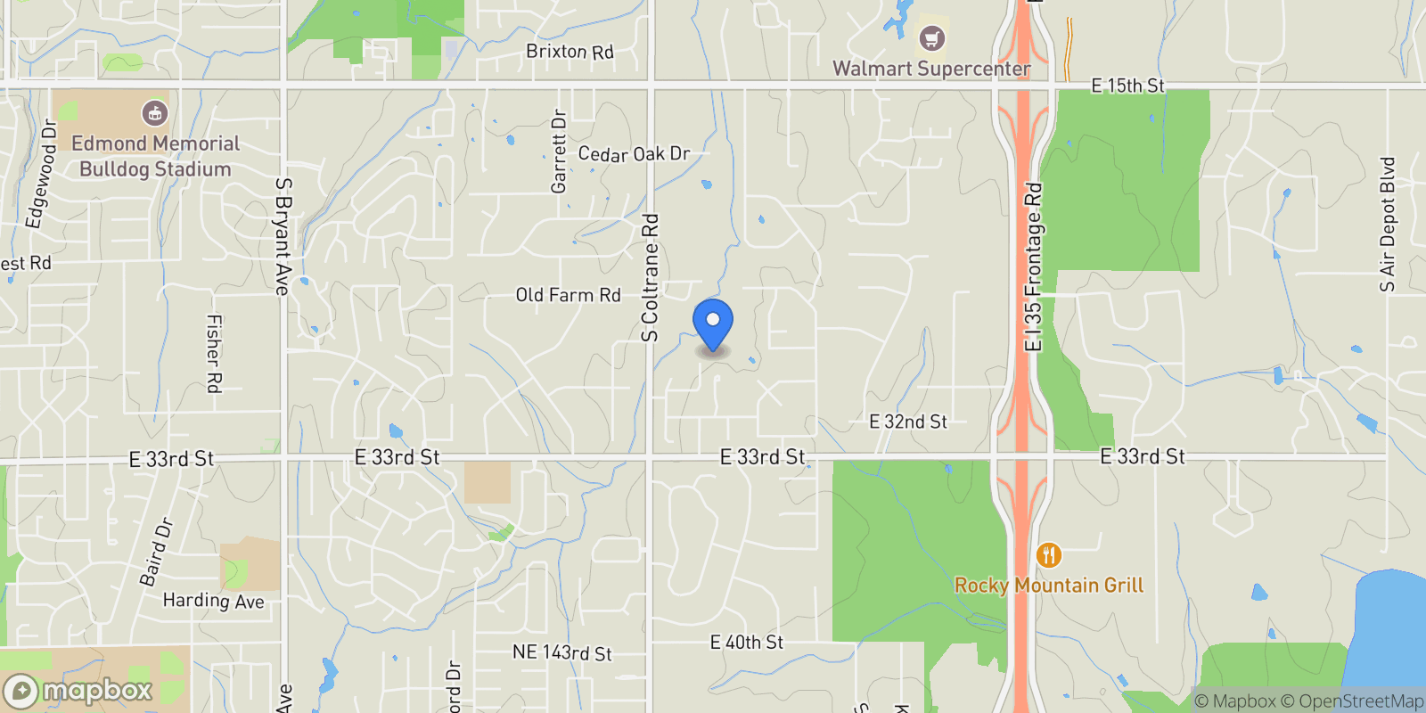 Map showing 2904 S Broken Bow Road , Edmond, OK 73013, Edmond, Oklahoma, United States.