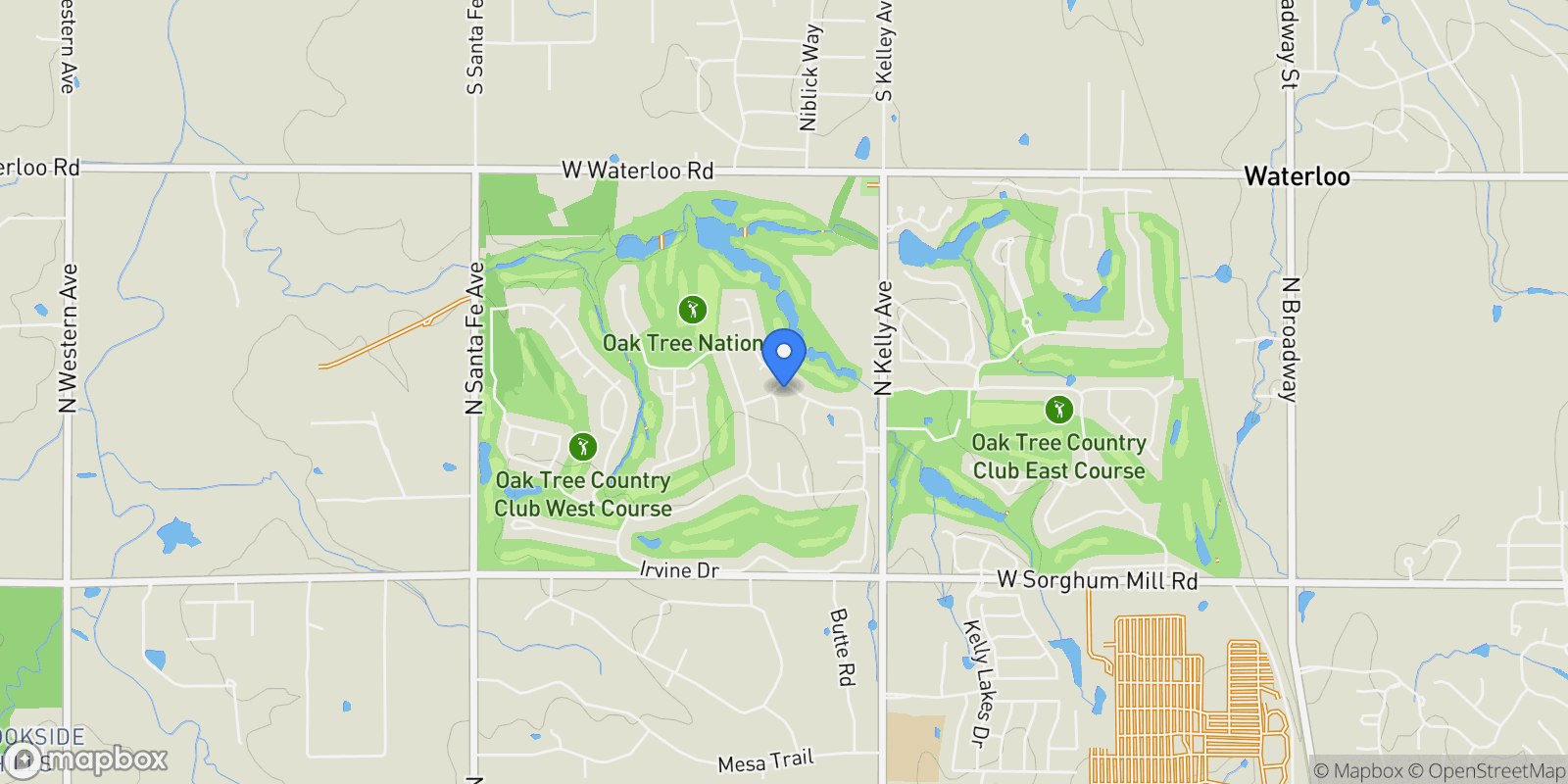 Map showing 1200 Oak Tree Drive , Edmond, OK 73025, Edmond, Oklahoma, United States.