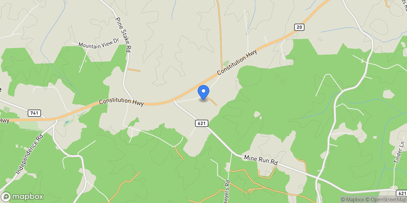 Map showing 27472 STRAWBERRY HILL RD ROAD, RHOADESVILLE, VA 22542, Rhoadesville, Virginia, United States.