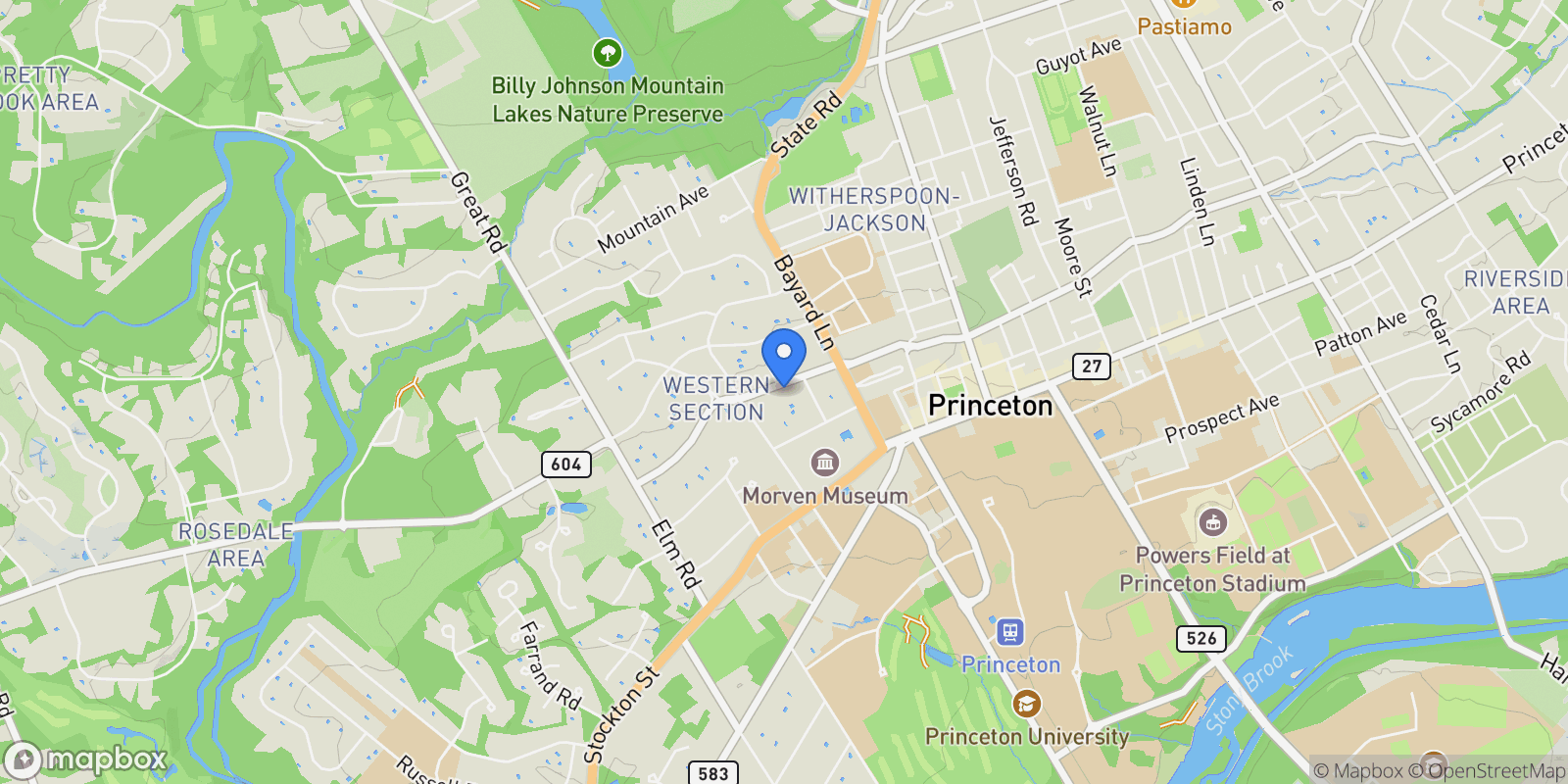 Map showing 54 Hodge Road , Princeton, NJ 08540, Princeton, New Jersey, United States.