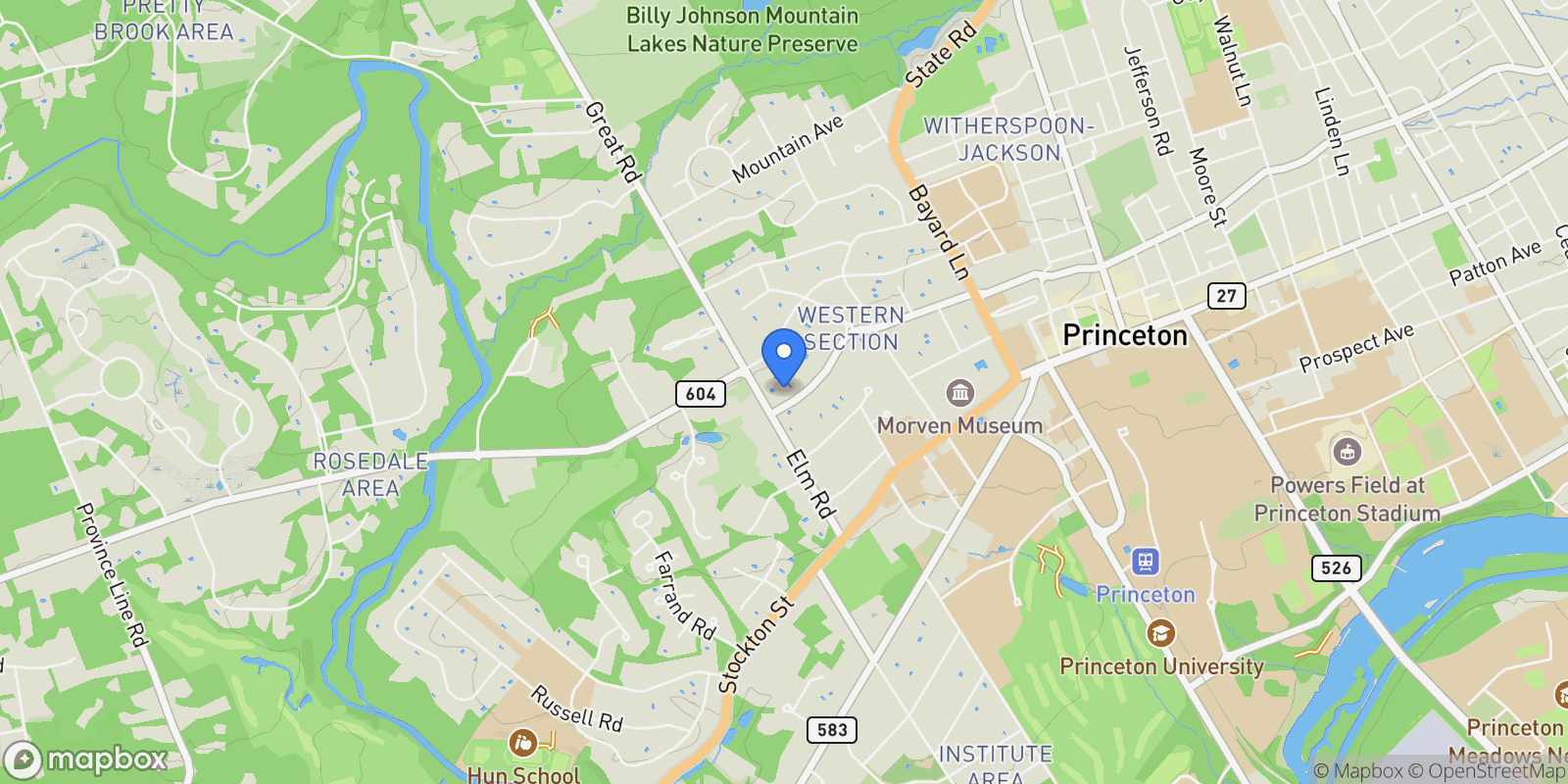 Map showing 155 Hodge Road , Princeton, NJ 08540, Princeton, New Jersey, United States.