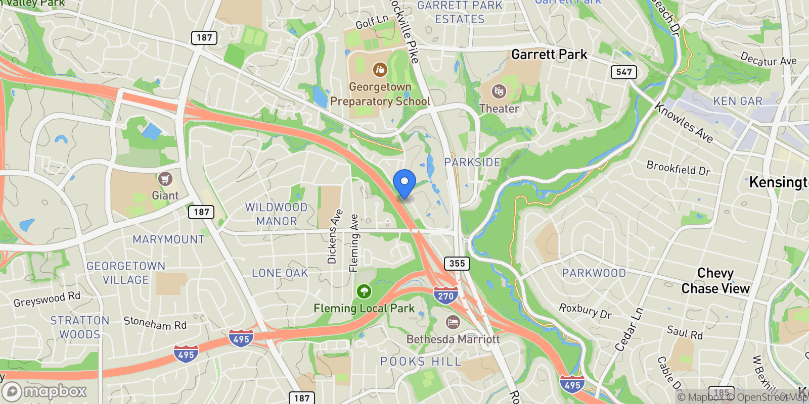 Map showing 10326 GROSVENOR PL PLACE, NORTH BETHESDA, MD 20852, North Bethesda, Virginia, United States.