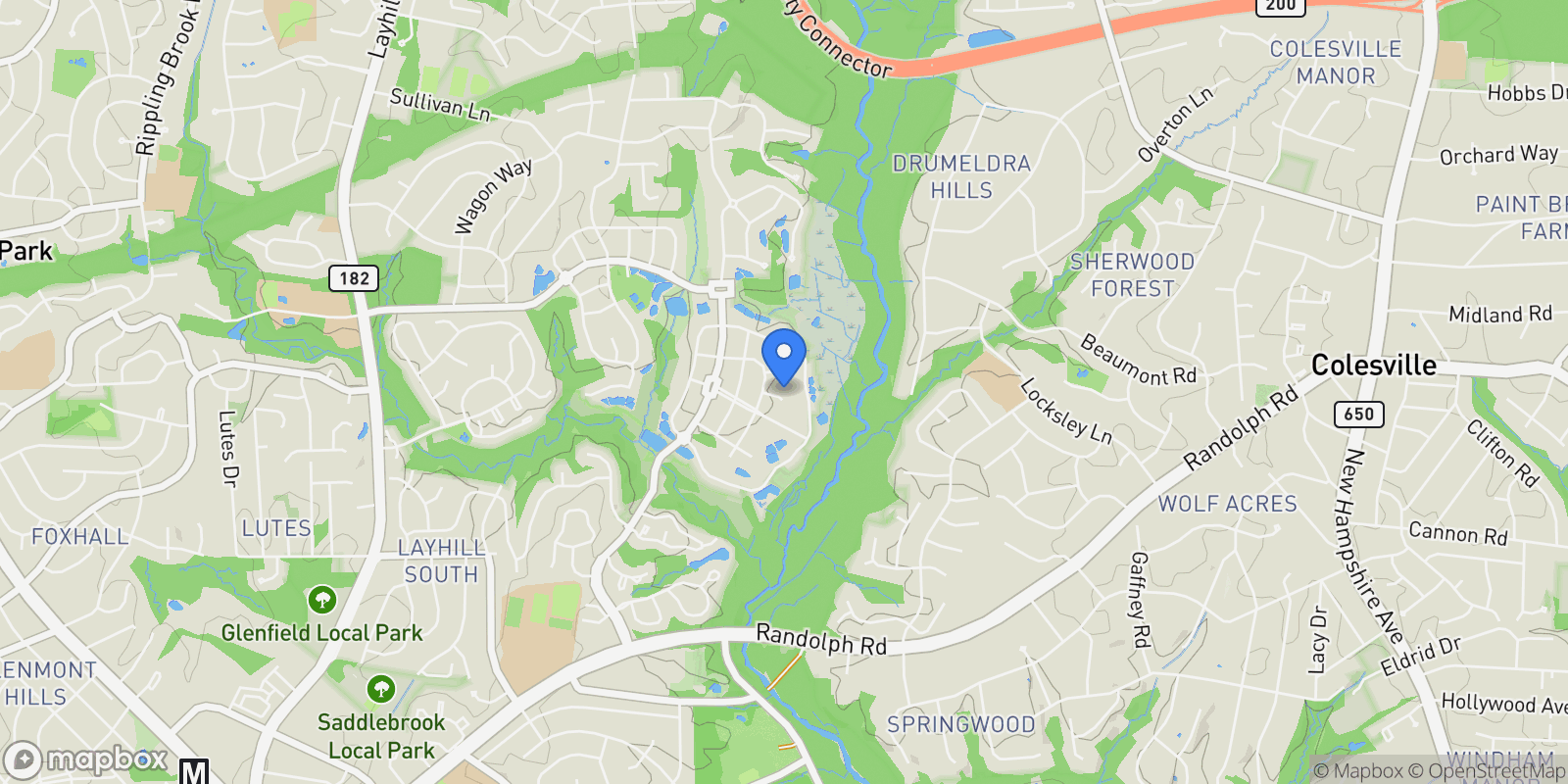 Map showing 1105 VERBENA CT COURT, SILVER SPRING, MD 20906, Silver Spring, Maryland, United States.