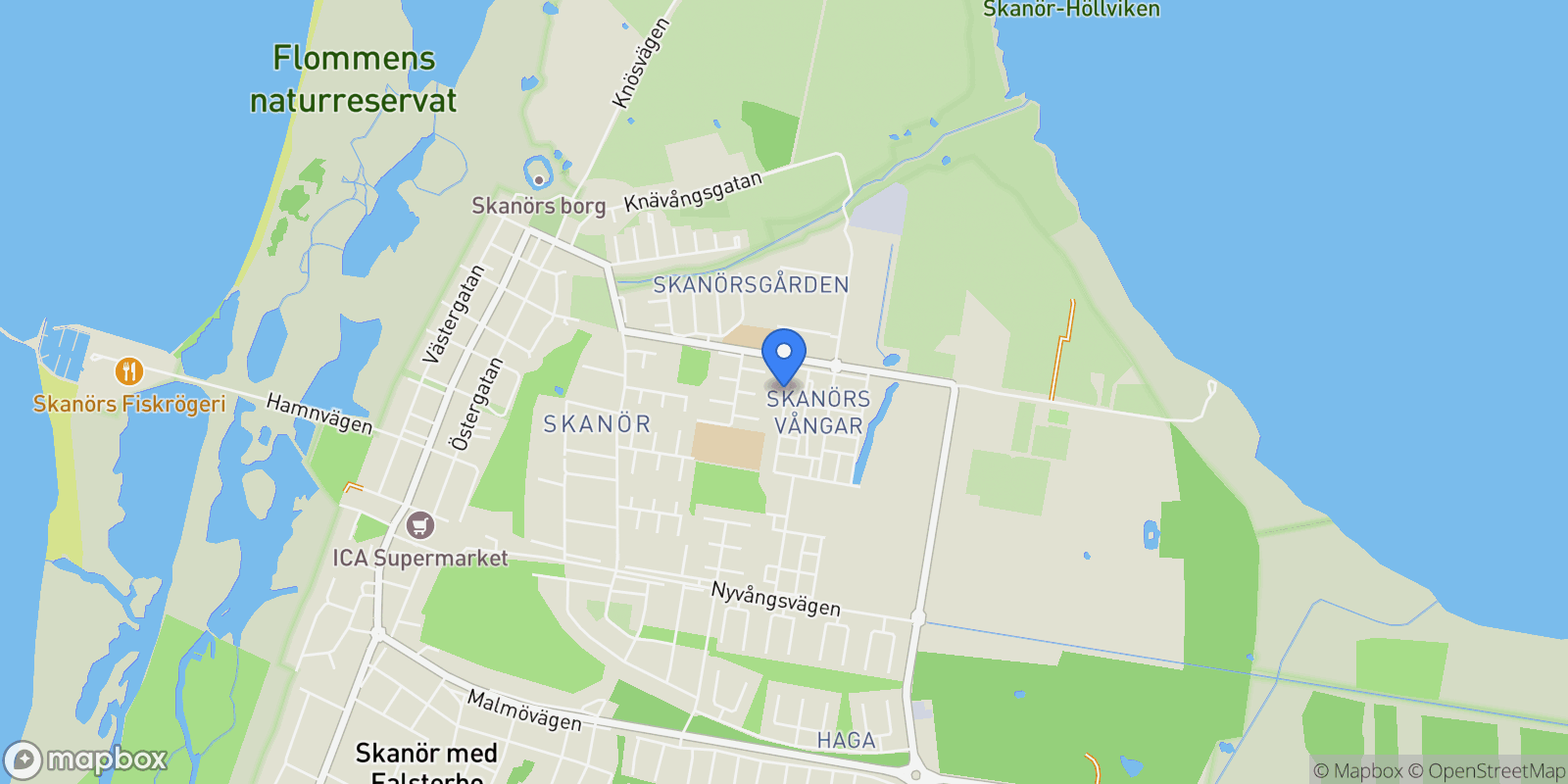 Map showing Valthornsgatan 9, Skanör, M, Skanör, Skåne County, Sweden.