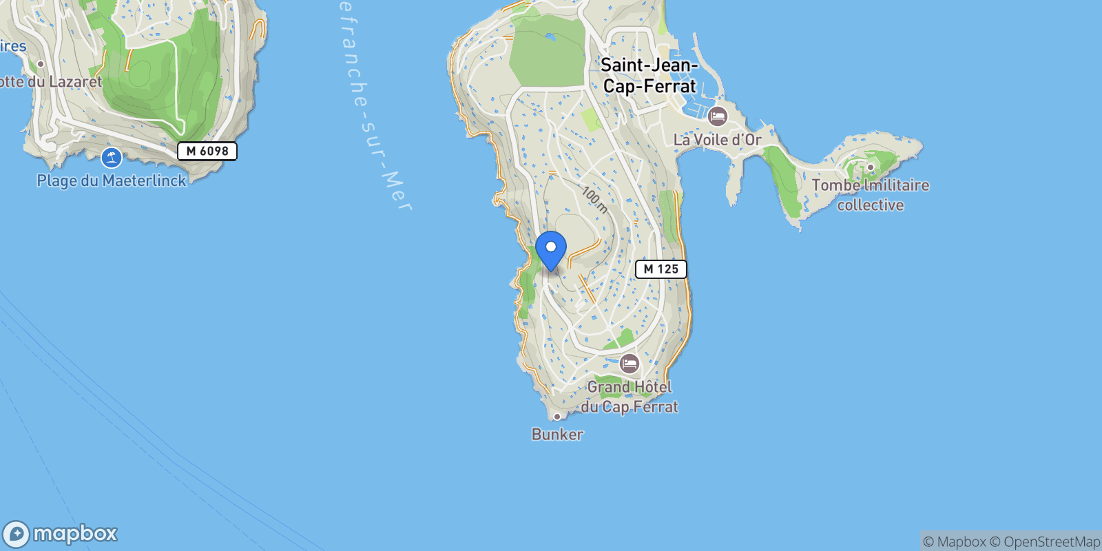 Map showing Saint-Jean-Cap-Ferrat, Provence-Alpes-Côte d'Azur, France.
