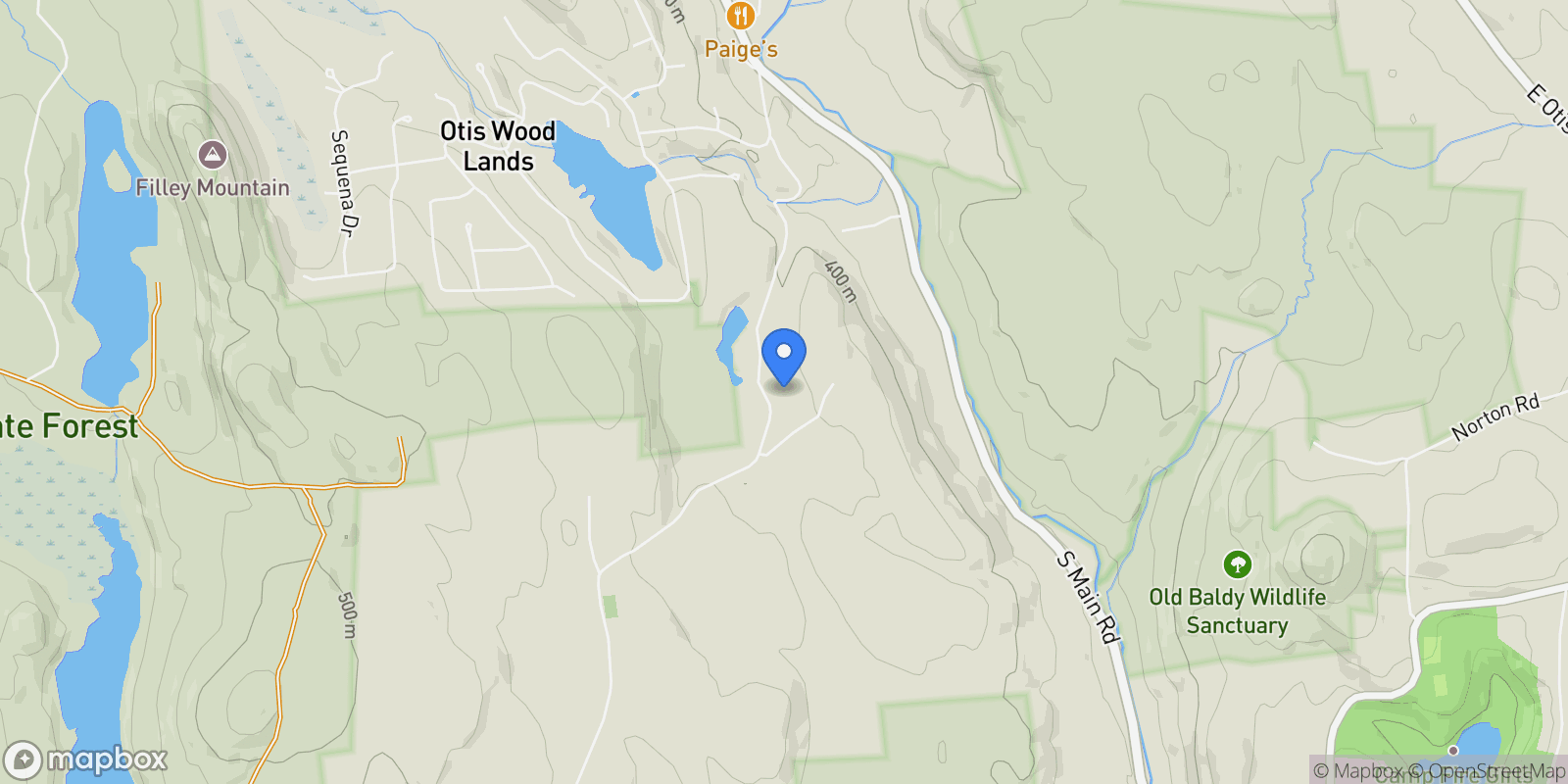 Map showing 7 Perry Rd, Sandisfield, MA 01255, Otis, Massachusetts, United States.
