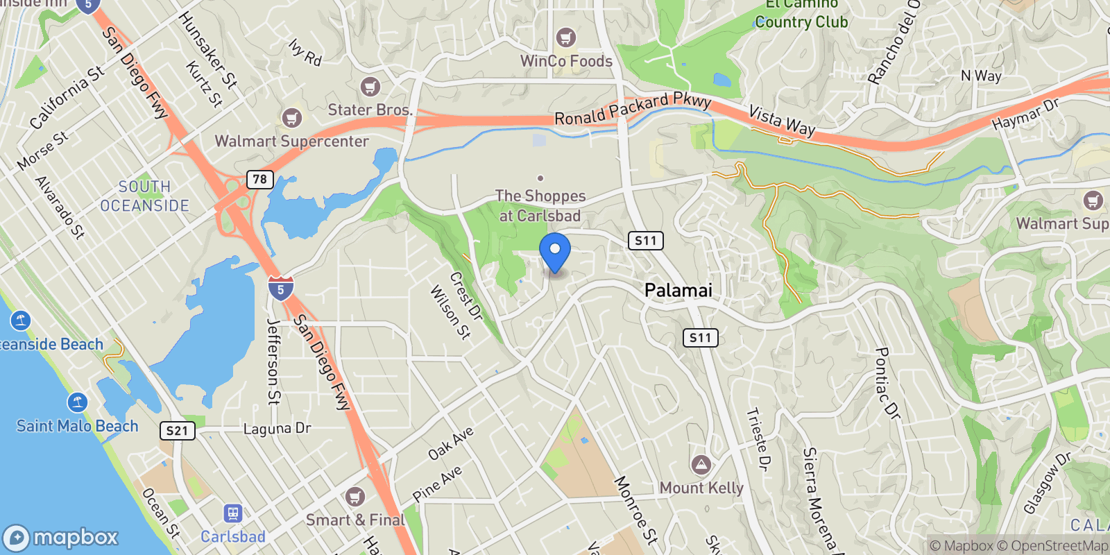 Map showing 2225 David Place , Carlsbad, CA 92008, Carlsbad, California, United States.