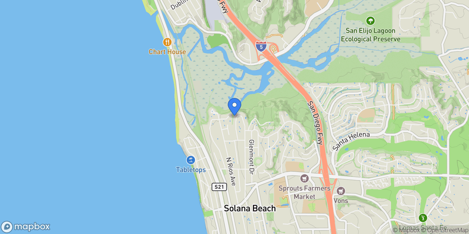 Map showing 779 Barbara Avenue , Solana Beach, CA 92075, Solana Beach, California, United States.