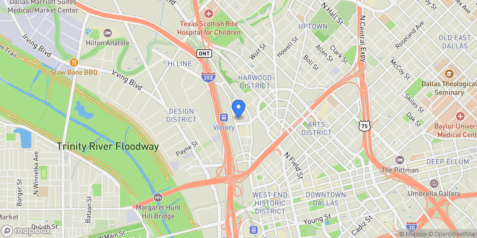 Map showing 2430 Victory Park Lane, #3204, Dallas, TX, 75219, USA, Dallas, Texas, United States.