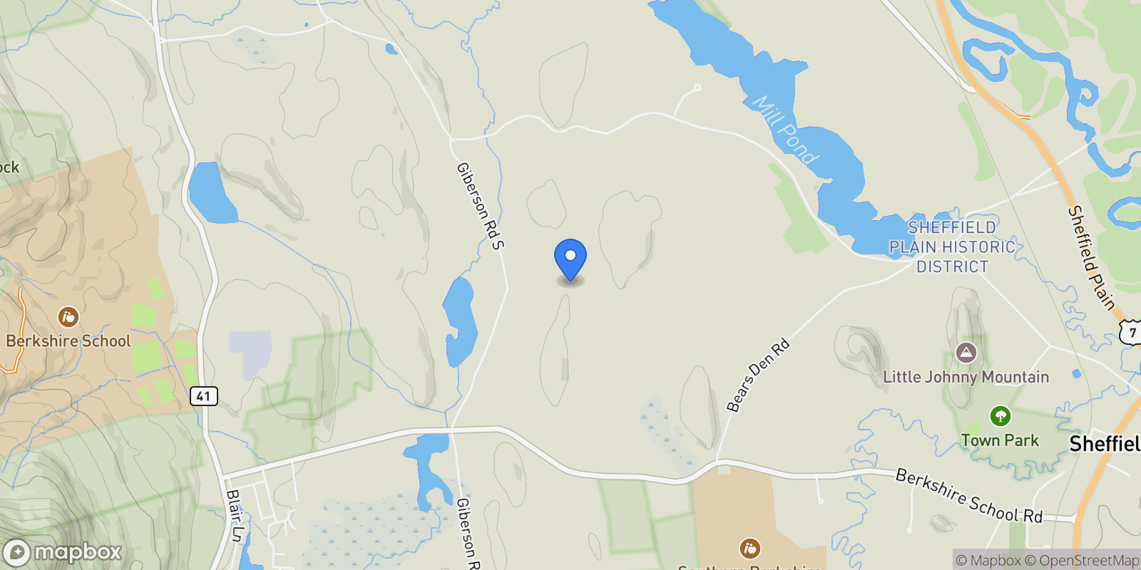 Map showing 232 Giberson Rd, Sheffield, MA 01257, Sheffield, Massachusetts, United States.
