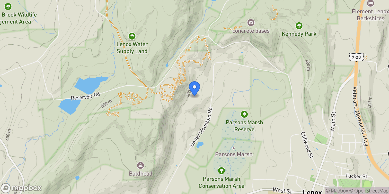 Map showing 319 Under Mountain Rd, Lenox, MA 01240, Lenox, Massachusetts, United States.
