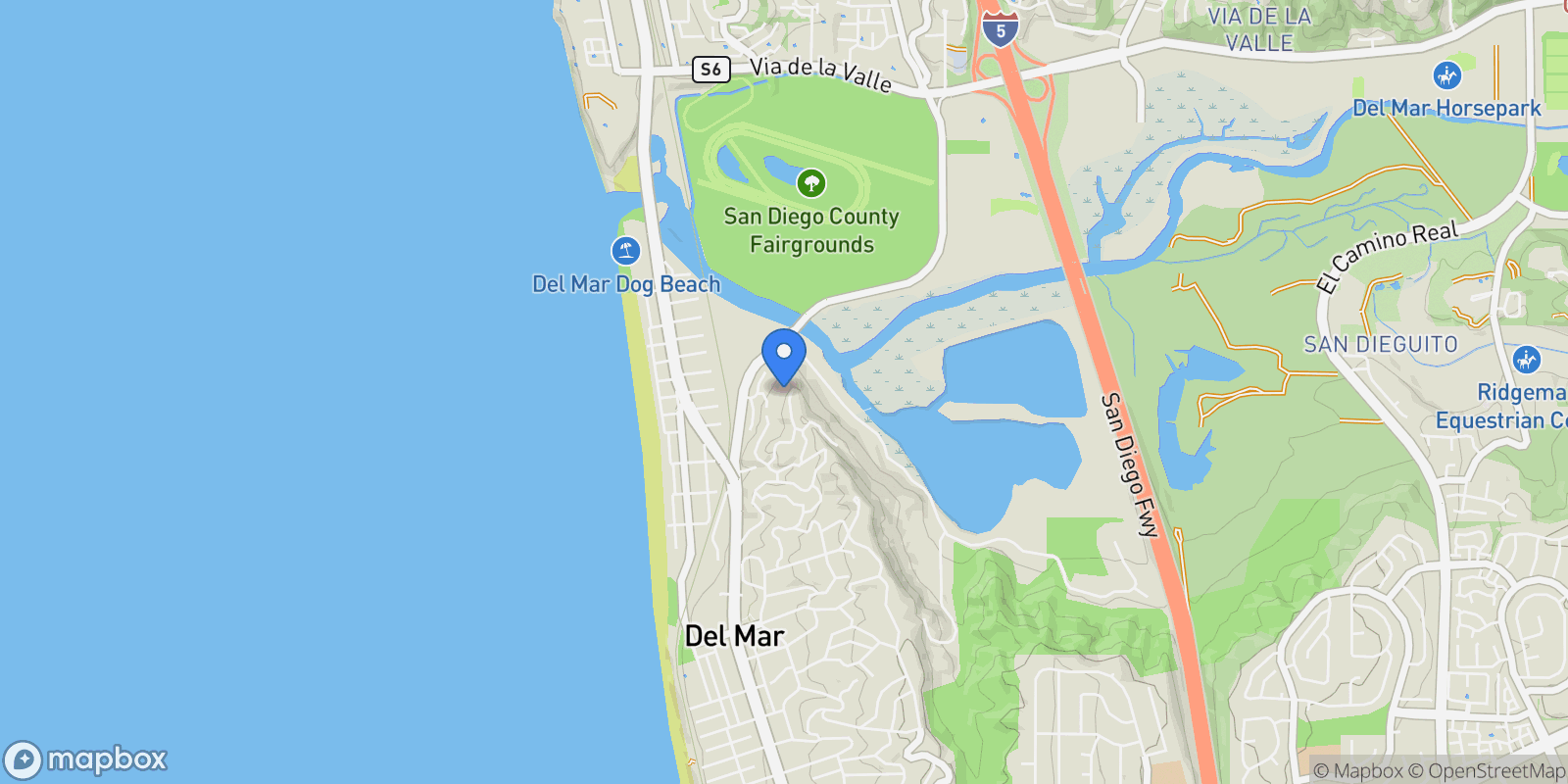 Map showing 2150 Balboa Avenue , Del Mar, CA 92014, Del Mar, California, United States.