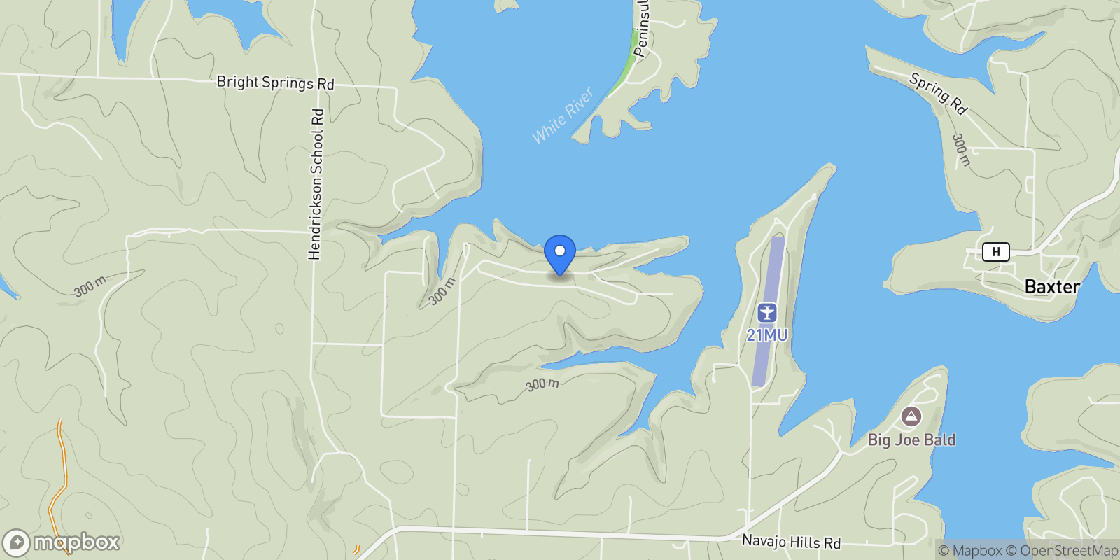Map showing 293 Green Cypress Road, Shell Knob, MO 65747, Shell Knob, Missouri, United States.