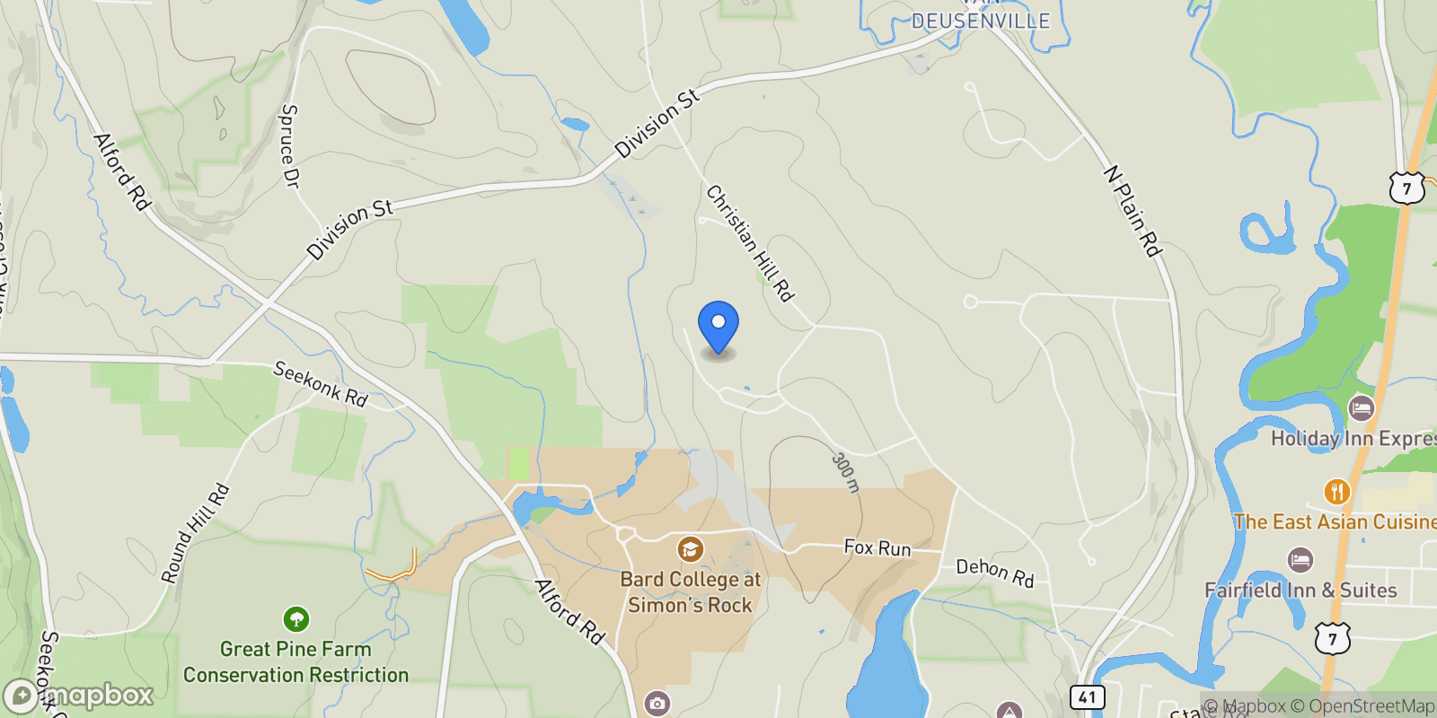Map showing 4 Thrushwood Ln, Great Barrington, MA 01230, Great Barrington, Massachusetts, United States.