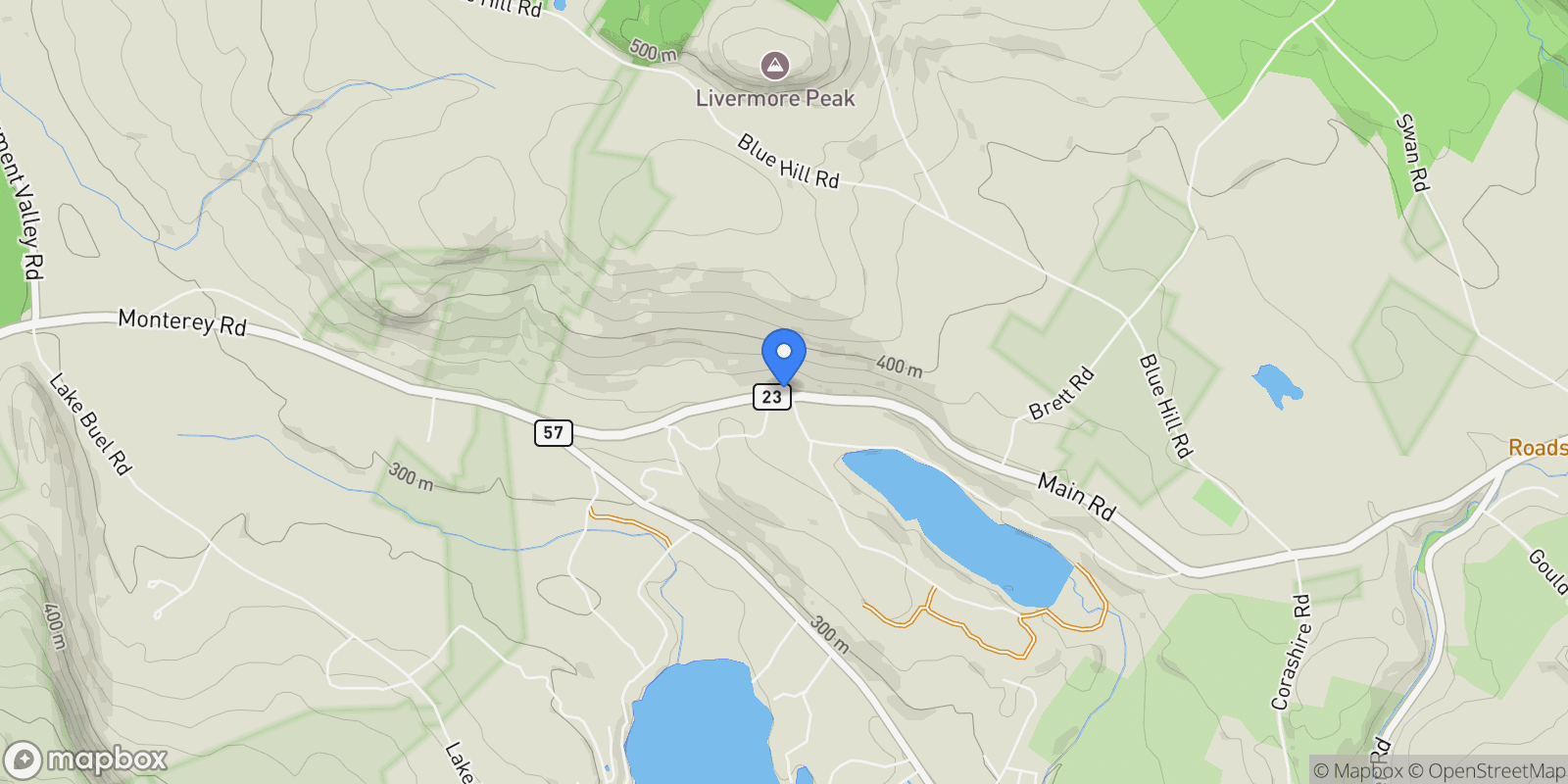 Map showing 85 Main Rd, Monterey, MA 01245, Monterey, Massachusetts, United States.