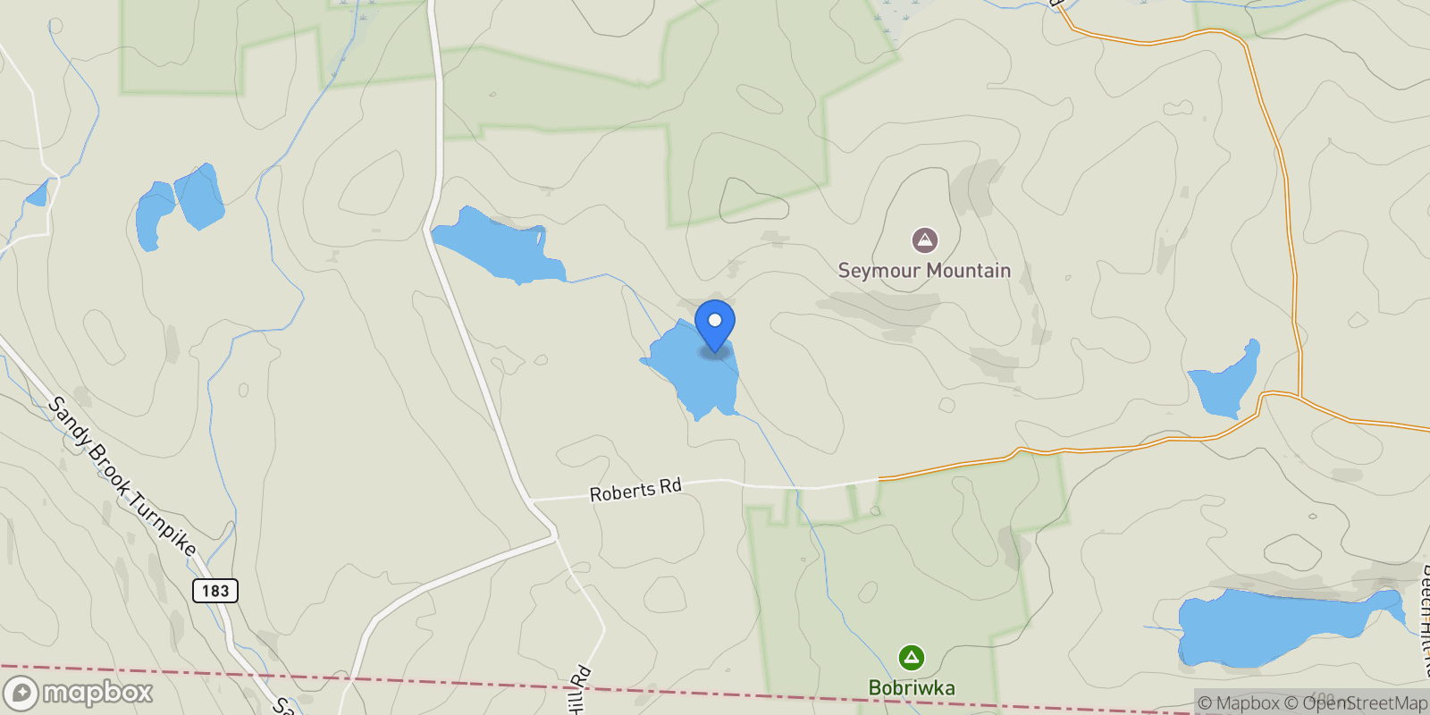 Map showing 19 Roberts Rd, Sandisfield, MA 01255, Sandisfield, Massachusetts, United States.