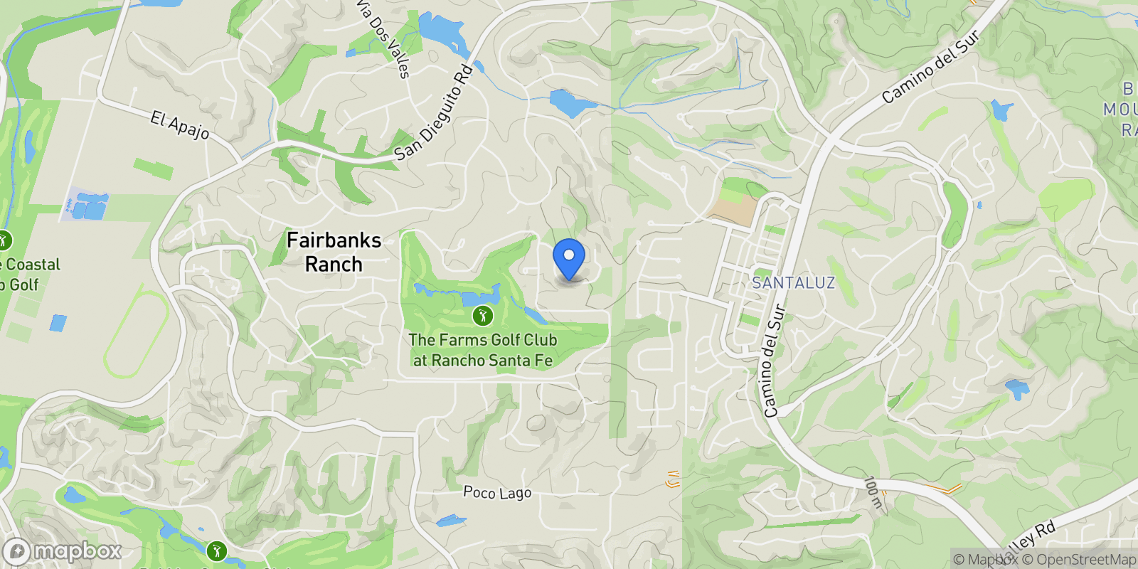 Map showing 6868 Spyglass Lane , Rancho Santa Fe, CA 92067, Del Mar, California, United States.