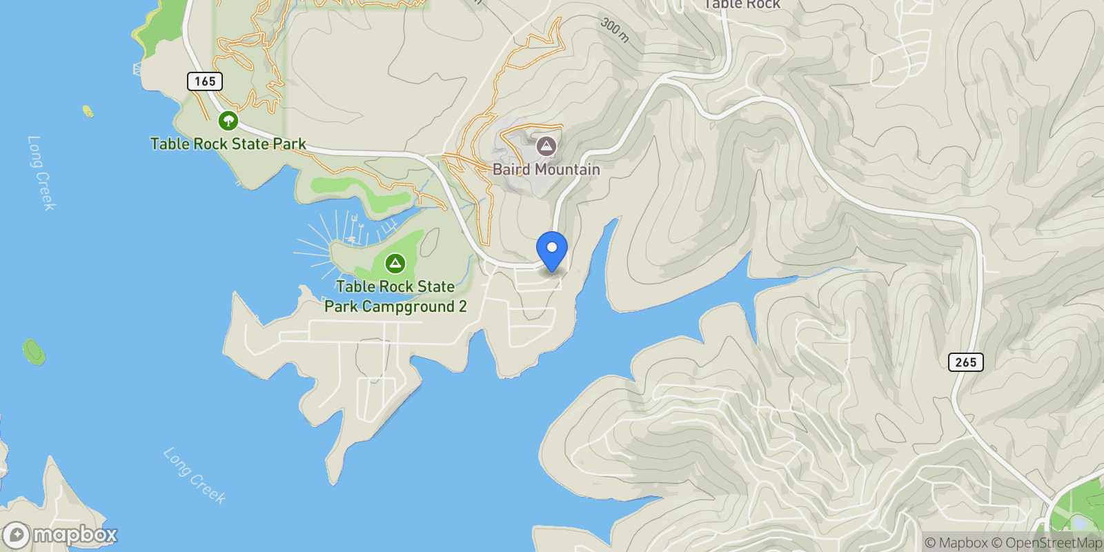 Map showing 201 - 227 Watersound Way, Hollister, MO 65672, Ridgedale, Missouri, United States.